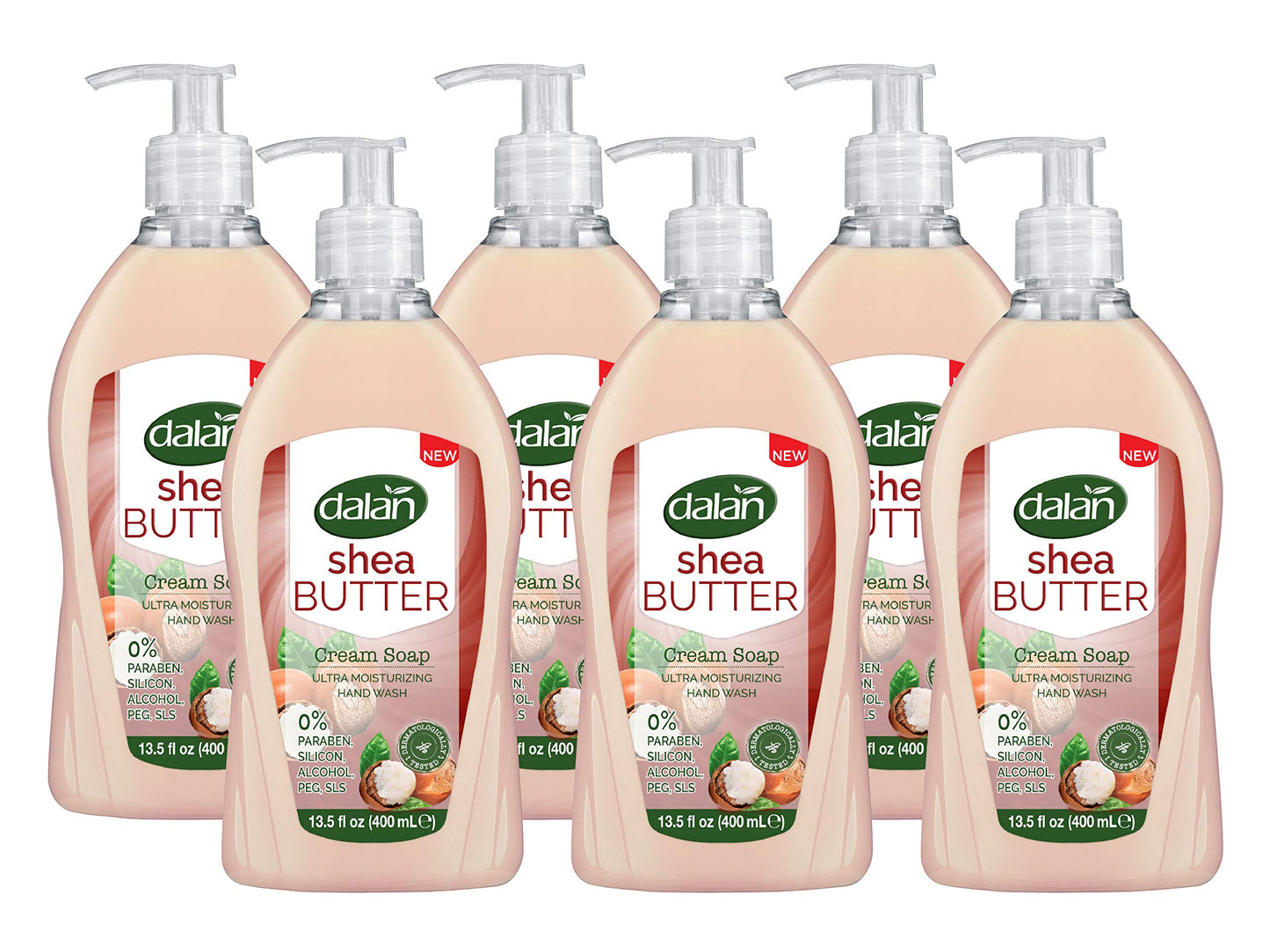 Dalan Shea Butter Cream Ultra Moisturizing Liquid Hand Soap for Normal and Dry Hands Fresh Clean and Soft Feeling (13.5 Fl Oz / 400 mL (Pack of 6)) Beauty & Personal Care Dalan