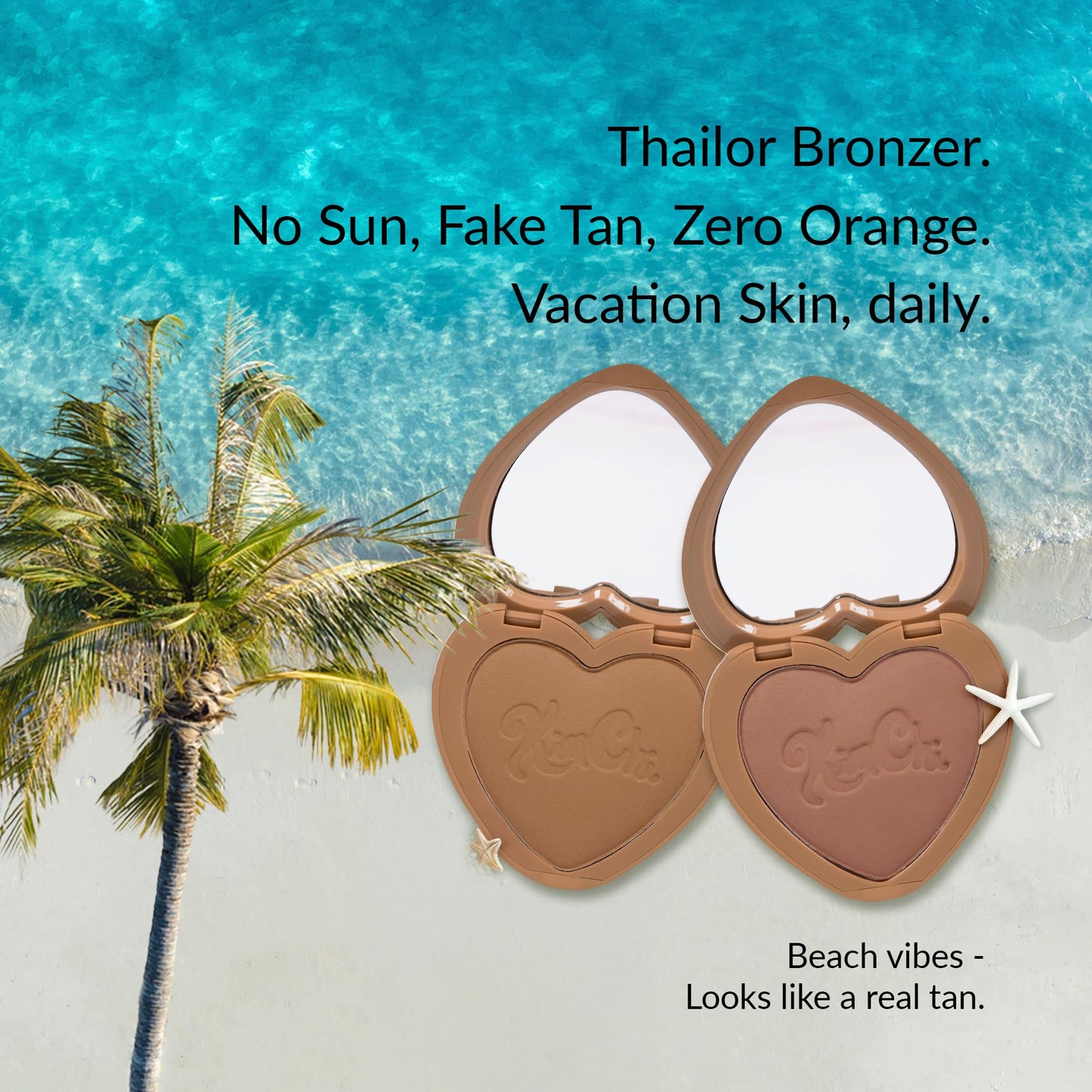 KimChiChic Beauty Thailor Bronzer, Silky Matte Finish for a Sun-Kissed Glow, Buildable Formula, Heart-Shaped Compact with Mirror, Cruelty-Free, I Went Beauty & Personal Care Kimchi Chic