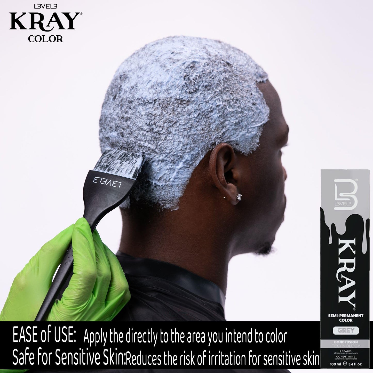 L3 - Level 3 Kray Semi Permanent Hair Color - Semi Permanent Hair Dye with Aloe Vera - Grey Beauty & Personal Care L3