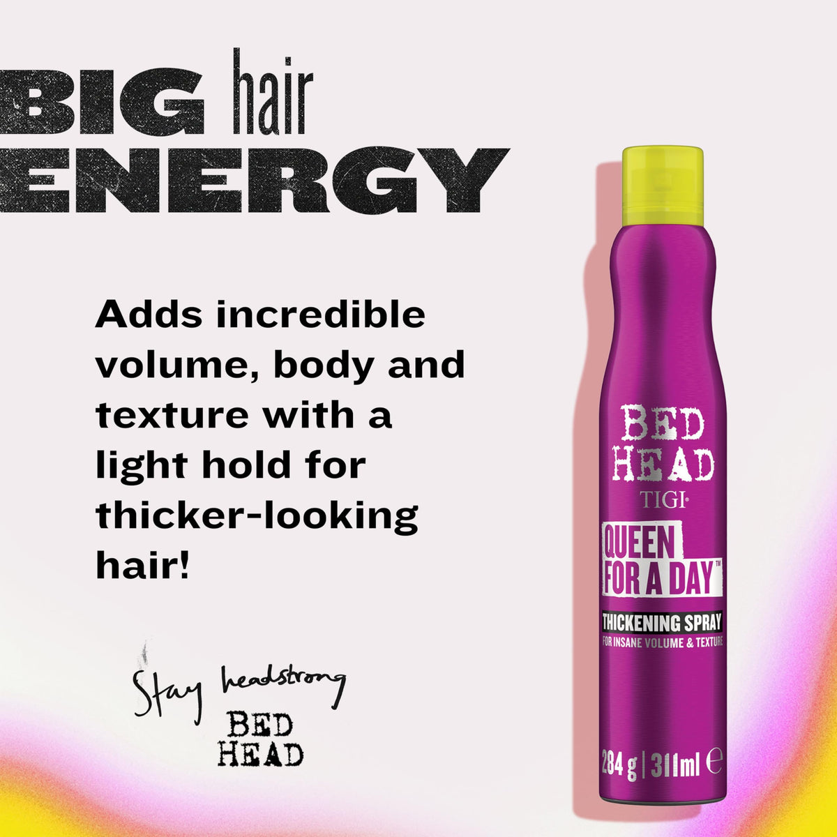 TIGI Bed Head Volumizing Hair Spray, Queen For A Day, for Thickening and Texturizing Fine Hair, 10.5 oz Beauty & Personal Care TIGI