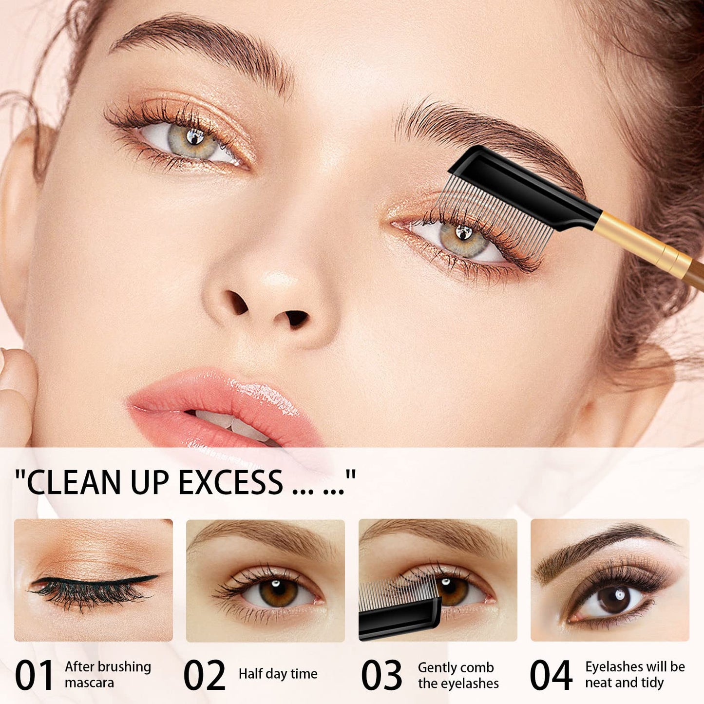 Eyelash Comb-Eye Lash Separator Tool, Mascara Applicator-Eye Lash Comb Separator for Separating and Combing Lashes with Comb Cover Eyebrow Brush Beauty & Personal Care BUV