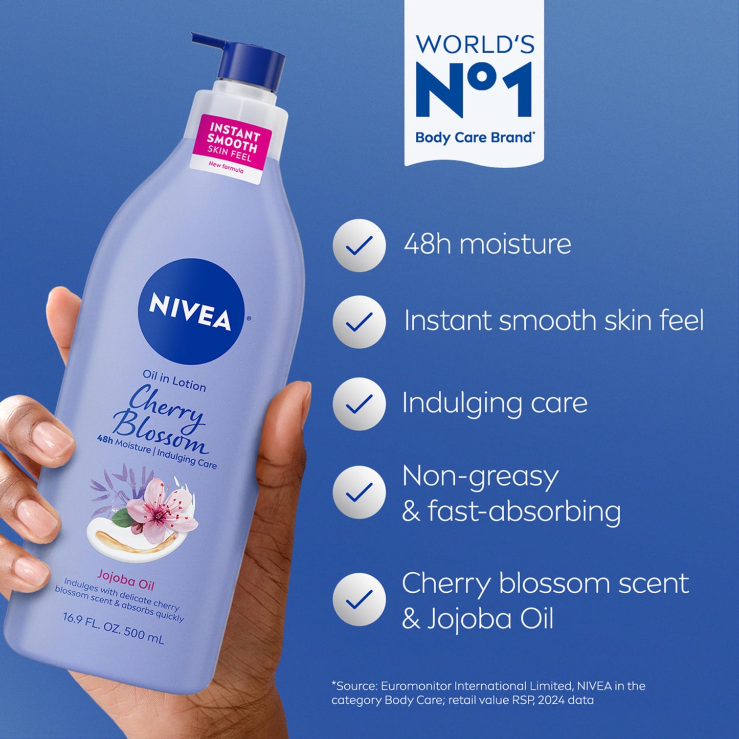 Nivea Lotion Oil-Infused Cherry/Jojoba Oil 16.9 Ounce Pump (500ml) (2 Pack) Beauty & Personal Care NIVEA