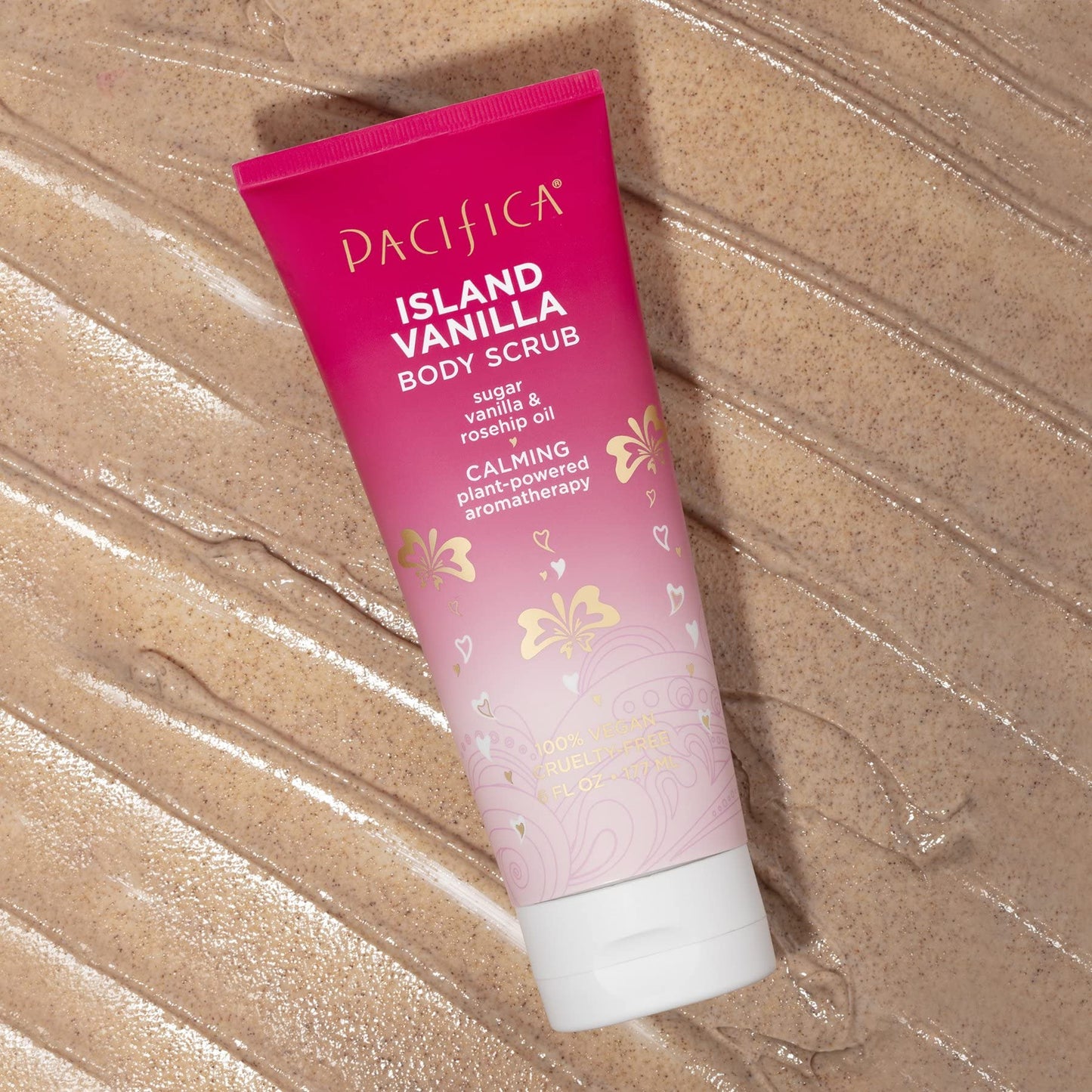 Pacifica Body Scrub - Sugar Island Vanilla Full Body Wash - Exfoliating & Moisturizing w/ Rosehip Oil - Coconut & Vanilla Scented - Clean Beauty Vegan Beauty & Personal Care Pacifica