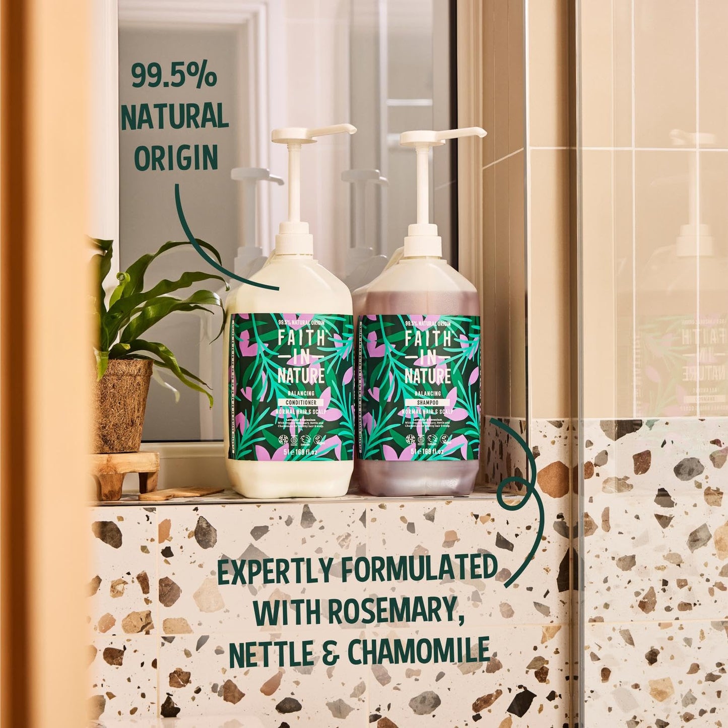 Faith In Nature Natural Shampoo & Conditioner Set - Vegan & Cruelty Free, No SLS or Parabens - 2 x 169 fl oz Value Bundle Pack, Lavender & Geranium Beauty & Personal Care FAITH IN NATURE
