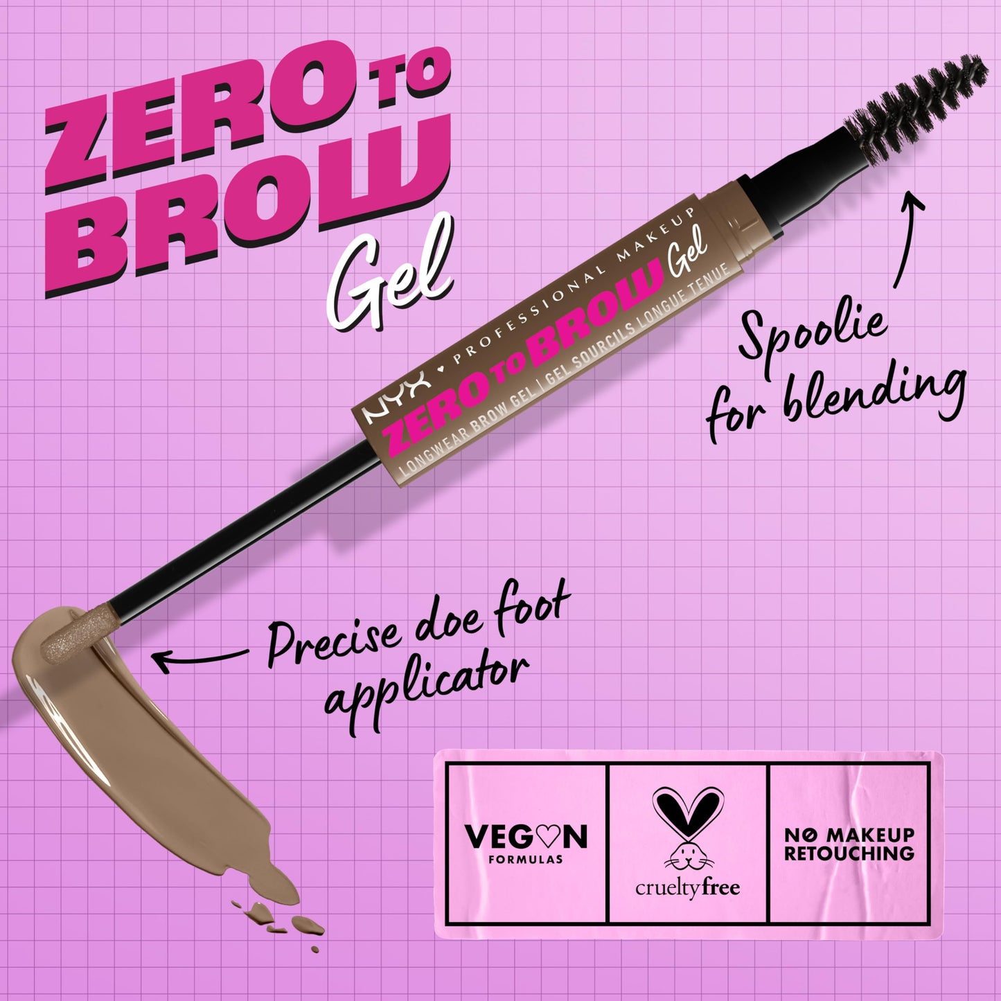 NYX PROFESSIONAL MAKEUP Zero to Brow, Longwear Eyebrow Gel, Ash Blonde Beauty & Personal Care NYX PROFESSIONAL MAKEUP