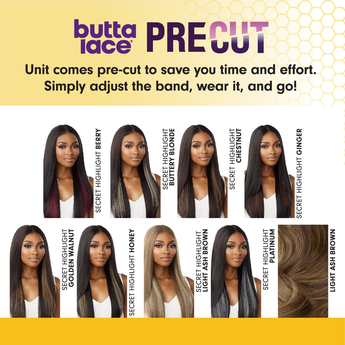 Sensationnel Butta Lace Precut Wig-Unit 1, SH/GINGER