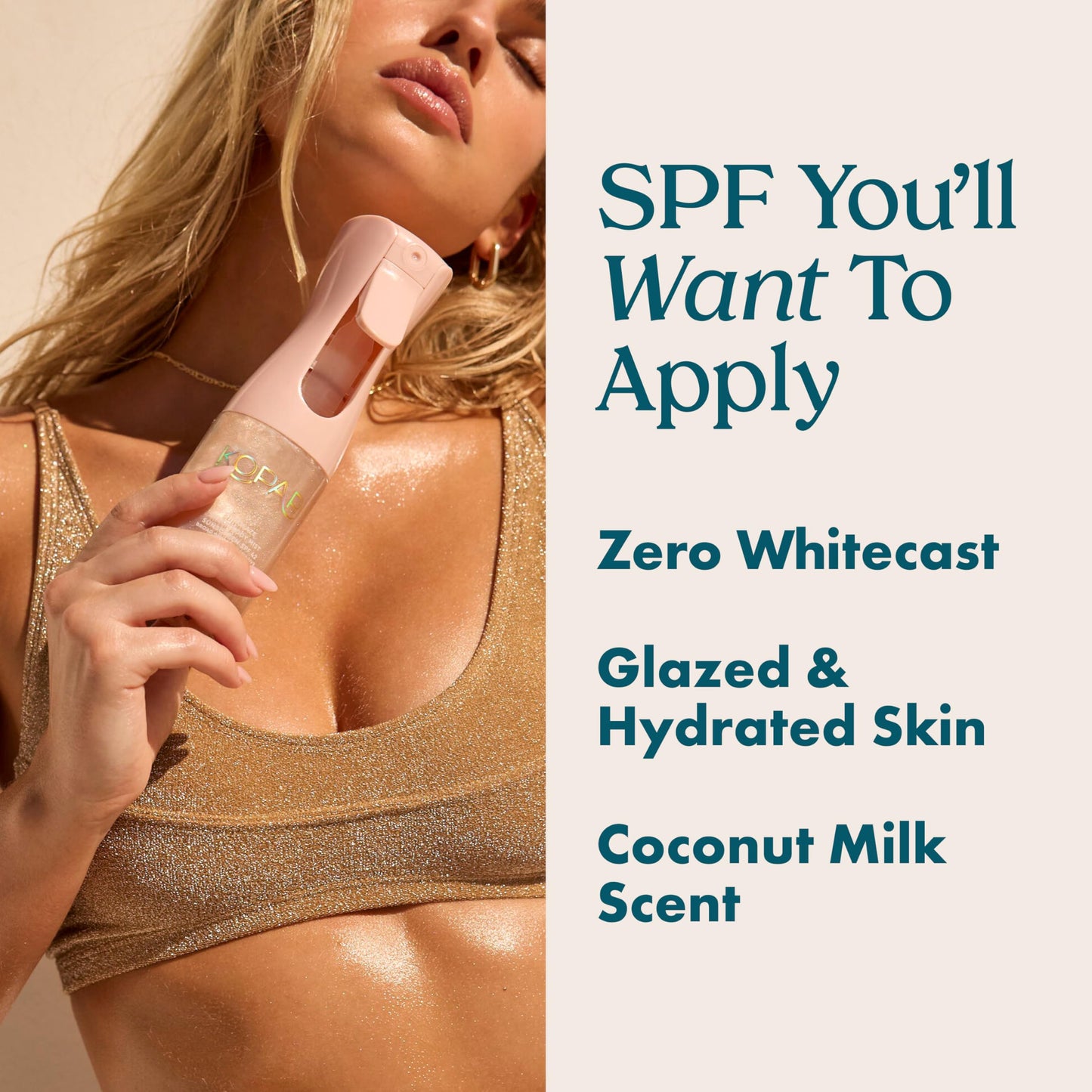 Kopari Rose Gold Sunglaze Sheer Body Mist Sunscreen SPF 42, Infused with Shimmering Body Oil, Hydrating Mist, Hydrates, Brightens, Makeup Friendly Beauty & Personal Care Kopari
