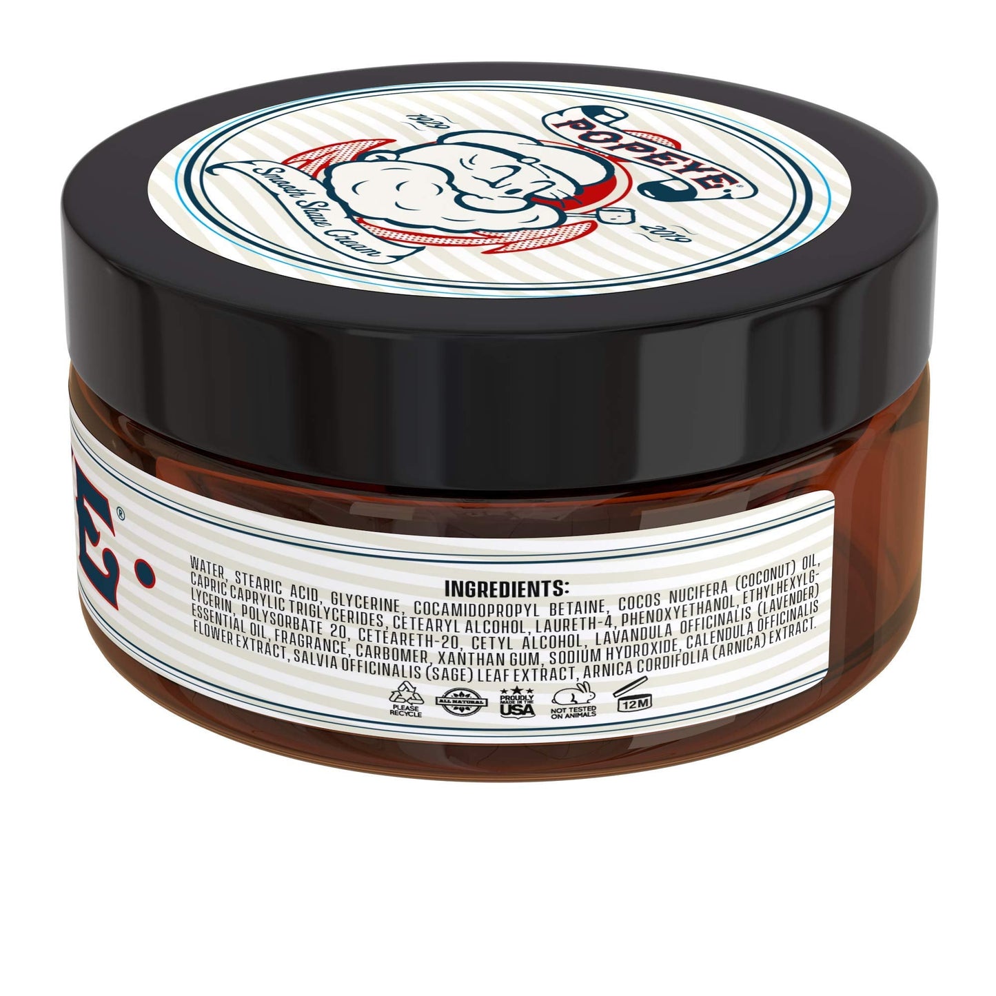 Popeye Shaving Co Shave Cream for Men Suitable for Sensitive Skin, Smooth Shaving Experience for Razor Burn and Prevent Irritation, Sandalwood Scent Beauty and Personal Care Razor MD