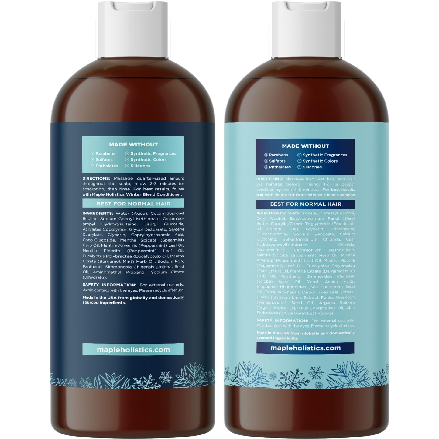 Sulfate Free Hard Water Shampoo and Conditioner - Hard Water Hair Treatments of Product and Minerals with Five Mint Essential Oils for Replenishing Beauty & Personal Care Maple Holistics