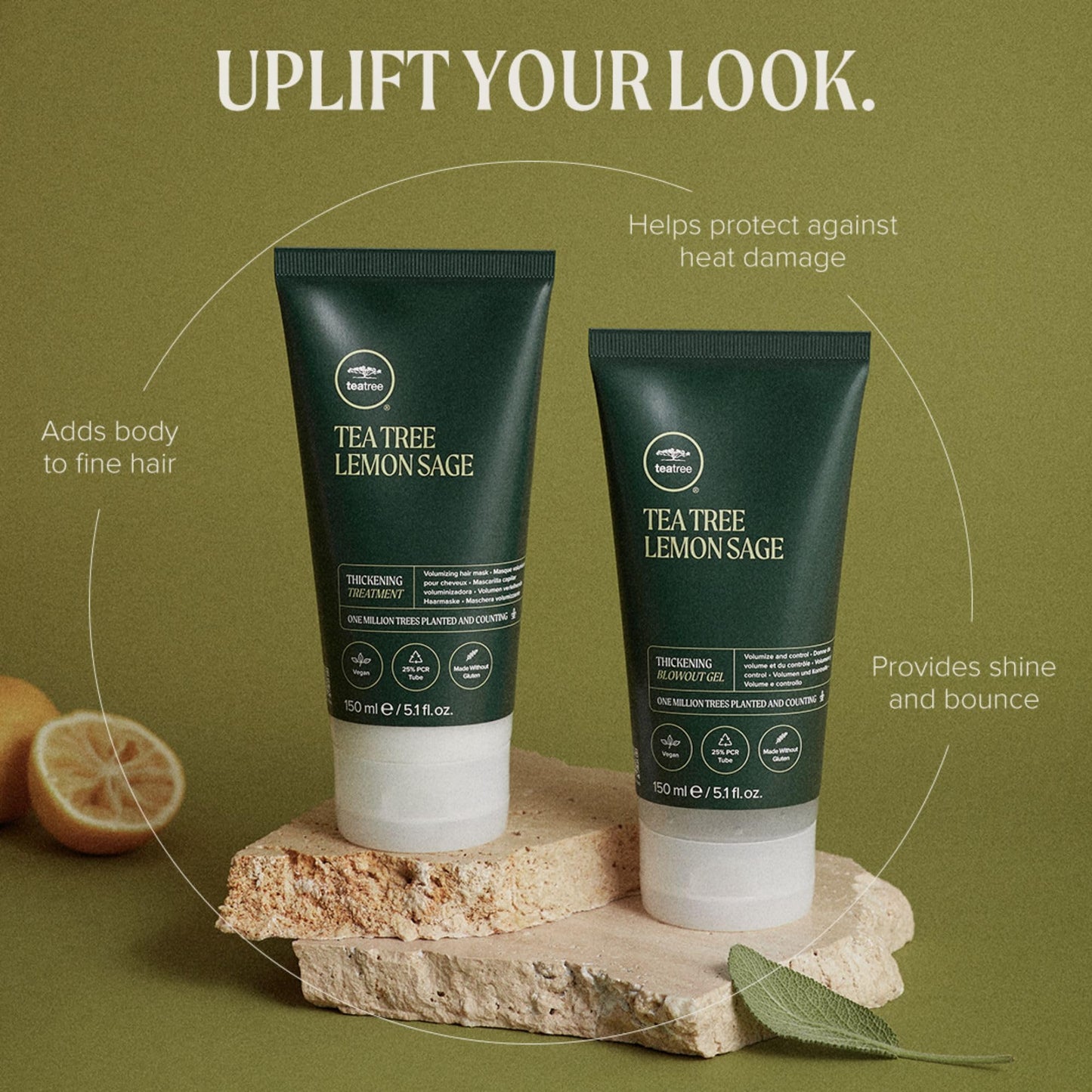 Tea Tree Lemon Sage Thickening Blowout Gel, Volumizing Hair Gel, For Fine Hair, 5.1 fl. oz Beauty & Personal Care Tea Tree