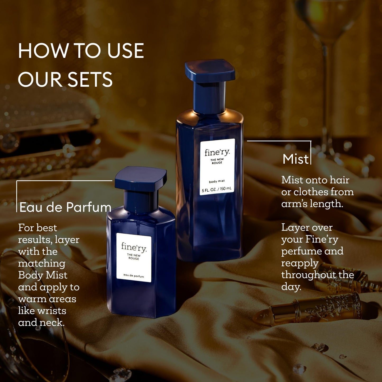 Fine'ry The New Rouge Eau De Parfum & Body Mist Gift Set | Warm & Spicy Notes Of Saffron, Amber & Sandalwood | Fine Mist Spray & Perfume For Women | Beauty & Personal Care Fine'ry