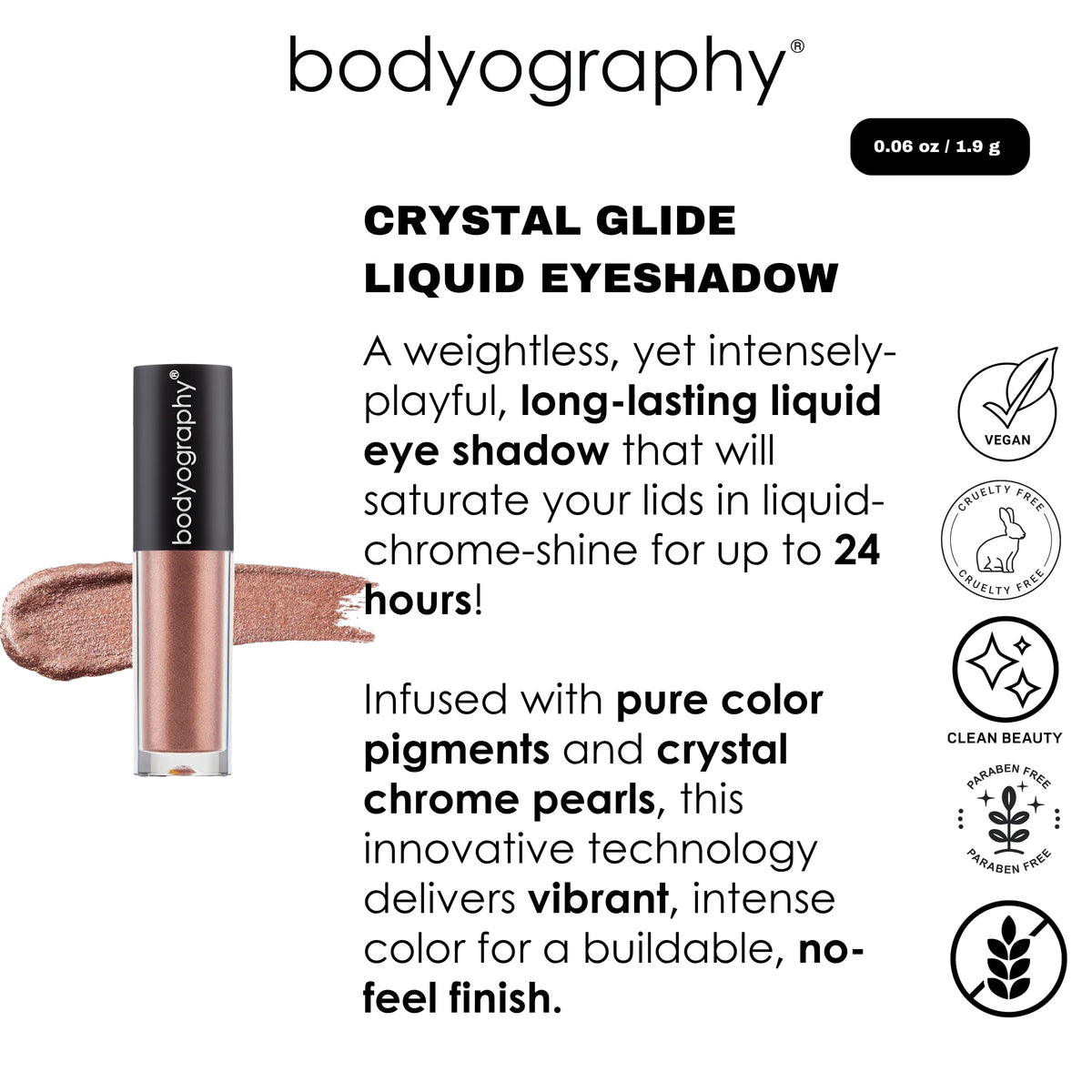 Crystal Glide Liquid Eyeshadow - Ruby by Bodyography for Women - 0.067 oz Eye Shadow Beauty & Personal Care Bodyography