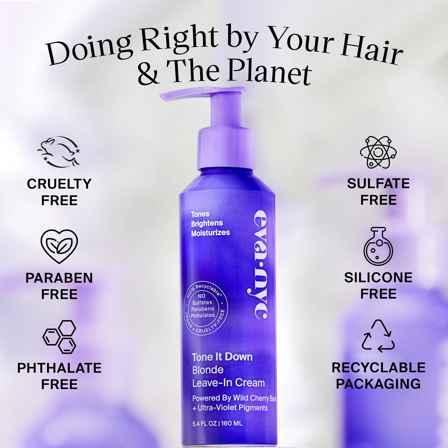 EVANYC Leave-In Hair Cream for Blonde Hair, 5.4 Fl Oz - Leave In Conditioner Helps Eliminate Brassy Yellow Tones, No-Rinse Toner Beauty & Personal Care EVA·NYC