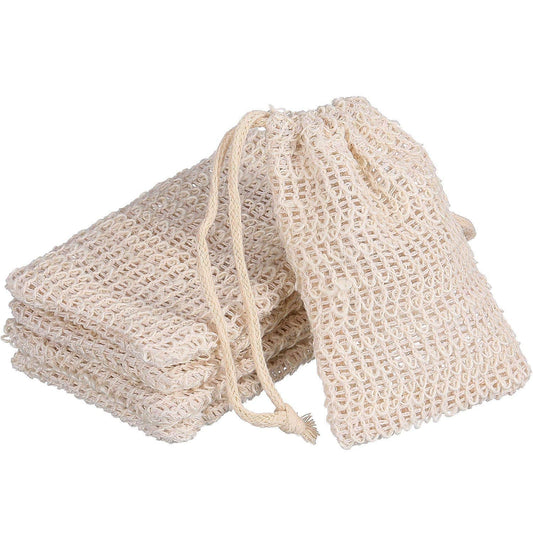BBTO 5 Pieces Soap Saver Bag Cotton Linen Exfoliating Soap Pouch for Foaming and Drying, Shower, Scrubber(9 x 14 cm,Beige) Beauty & Personal Care BBTO