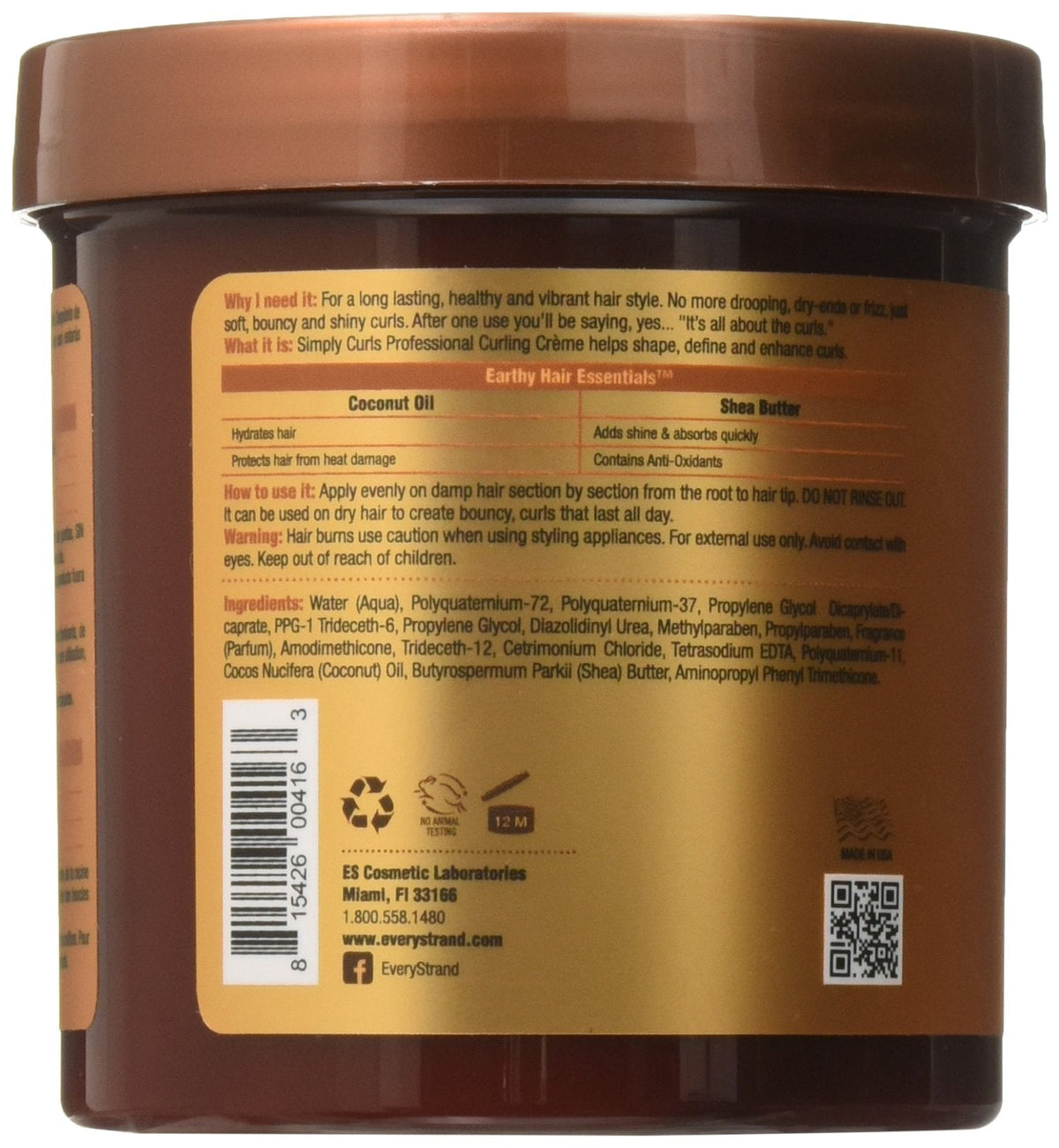 Every Strand Simply Curls Coco Oil/Shea Curl Creme, 15 Ounce Beauty & Personal Care Every Strand