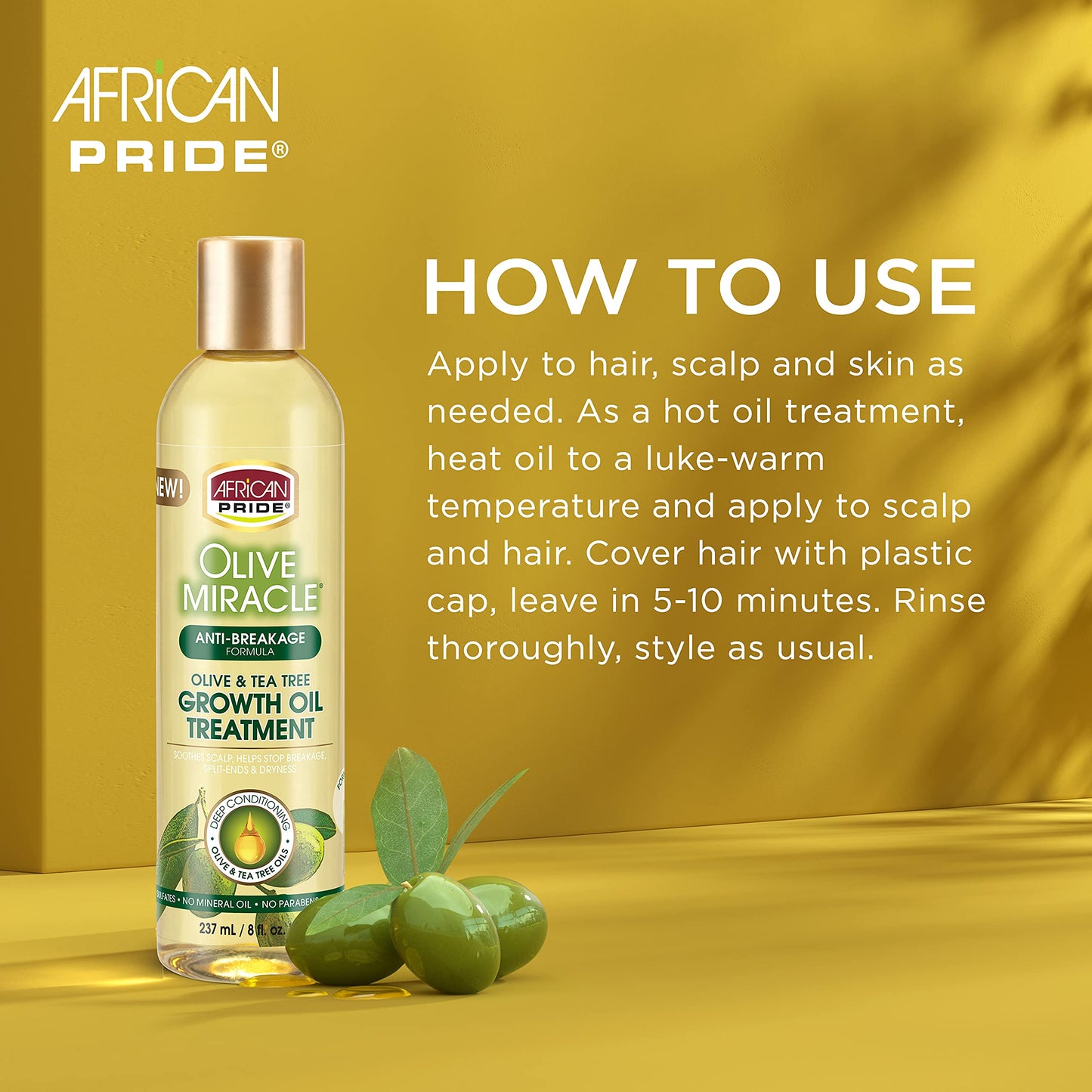 AFRICAN PRIDE Olive Miracle Growth Oil, 8 Oz (Pack of 3) Beauty & Personal Care African Pride