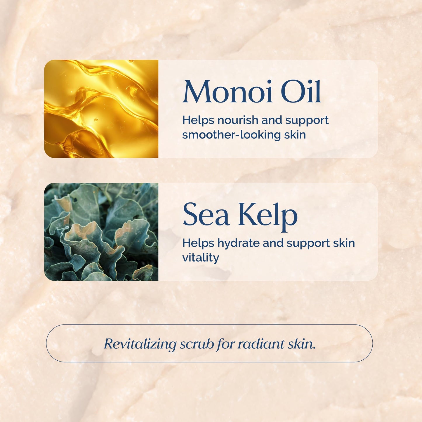 Exfoliating Face Scrub with Monoi Oil & Sea Kelp - Clarifying & Firming Facial Exfoliator with Natural Pumice - Vegan, Paraben-Free, 5.1 fl oz Beauty & Personal Care VITAMINS AND SEA BEAUTY
