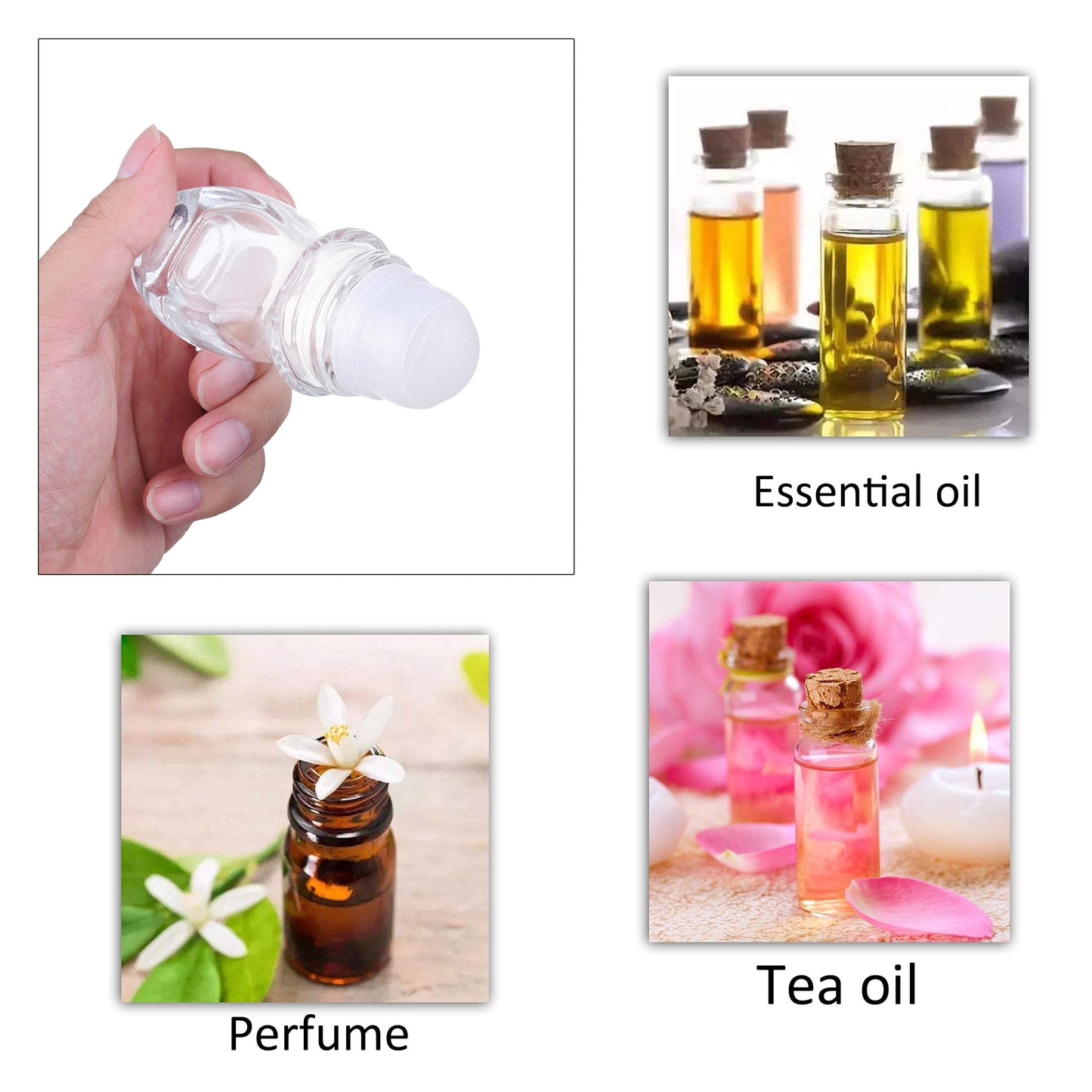 2 Pack Deodorant Glass Rollers - Empty Rollerball Bottles, Roll on Bottles for Oils, Sunscreen Roller Applicator, Essential Oil Roller Bottles Beauty & Personal Care Kare & Kind