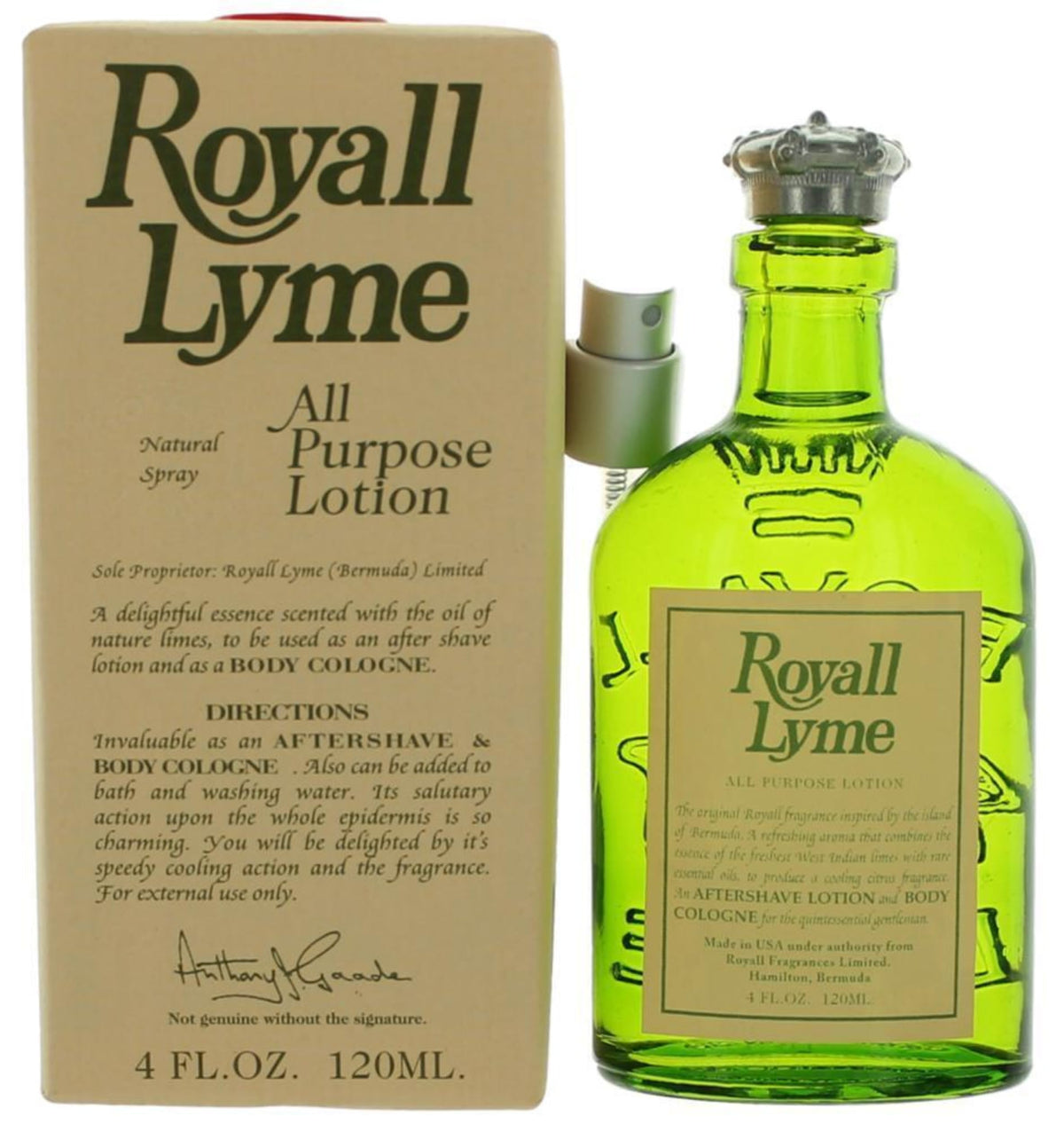 Royall Lyme All Purpose Lotion for Men Body Cologne Spray/After Shave Lotion, 4 Ounce Beauty & Personal Care ROYALL LYME