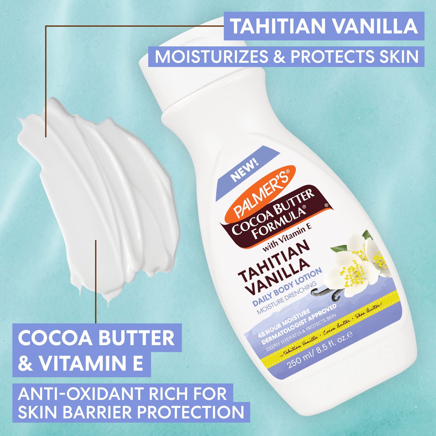 Palmer's Cocoa Butter Formula Tahitian Vanilla Body Lotion, 8.5 Oz, Daily Moisturizing Lotion for Dry Skin with Shea Butter & Vitamin E, Hydrates Beauty & Personal Care Palmer's