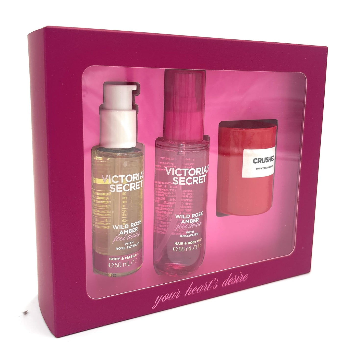 Victoria's Secret 3-Piece Wild Rose Amber Gift Set Beauty & Personal Care Victoria's Secret