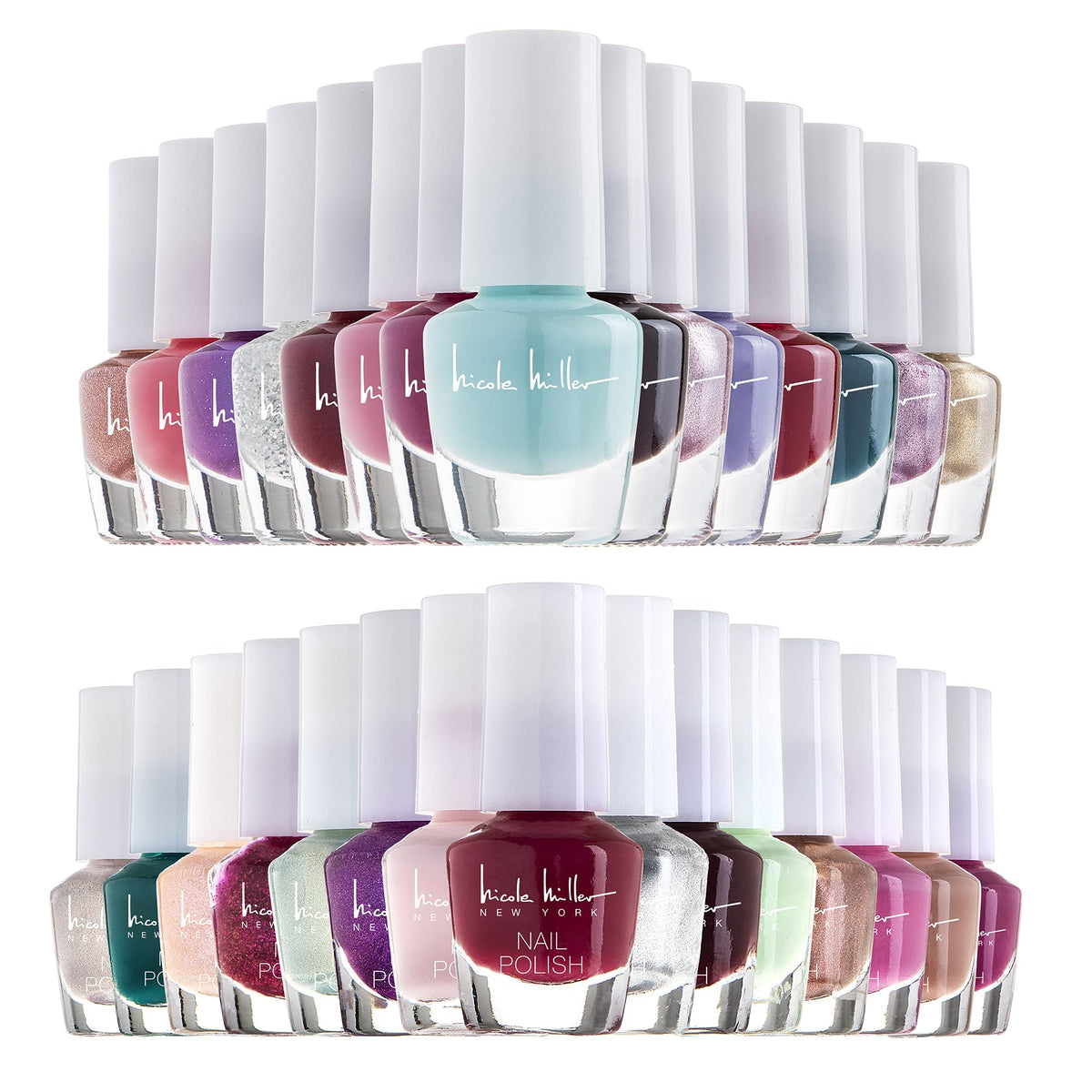 Nicole Miller Mini Nail Polish Set - Glossy, Vibrant Colors for Fingernails & Toenails, 2 Pack Trendy and Floral Collection Beauty & Personal Care Nicole Miller New York