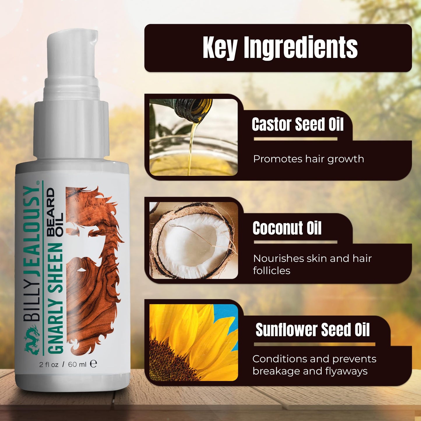 Billy Jealousy Beard Oil for Men, Weightless, Low Shine, and Hydrating Beard Moisturizer for Softer Hair, Helps Prevent Itching and Flakes, Gnarly Beauty and Personal Care Billy Jealousy