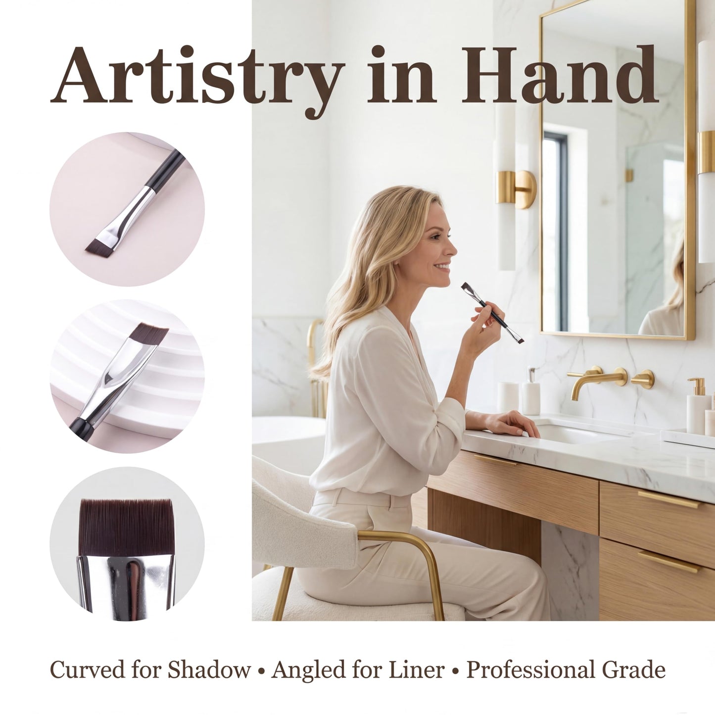 The Double-headed Arc Brush Special Curved Brush Head Creates Perfect Eyeliner and Eye Shadow?E48-2? Beauty & Personal Care JEZTDKLE