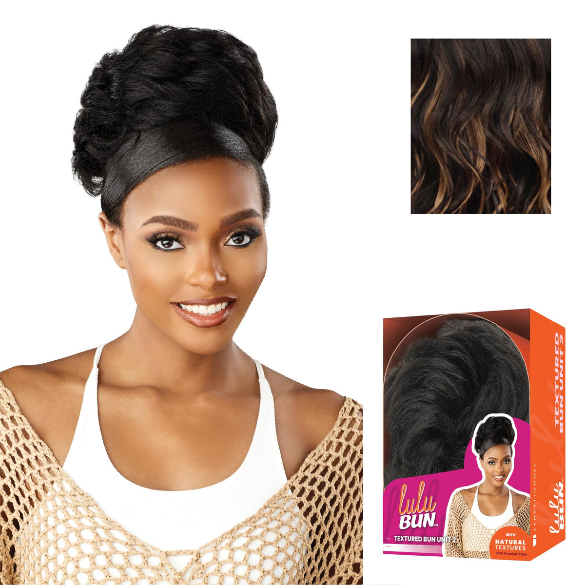 Sensationnel Lulu Bun Hair Extensions-Textured Bun Unit 2,F1B/27