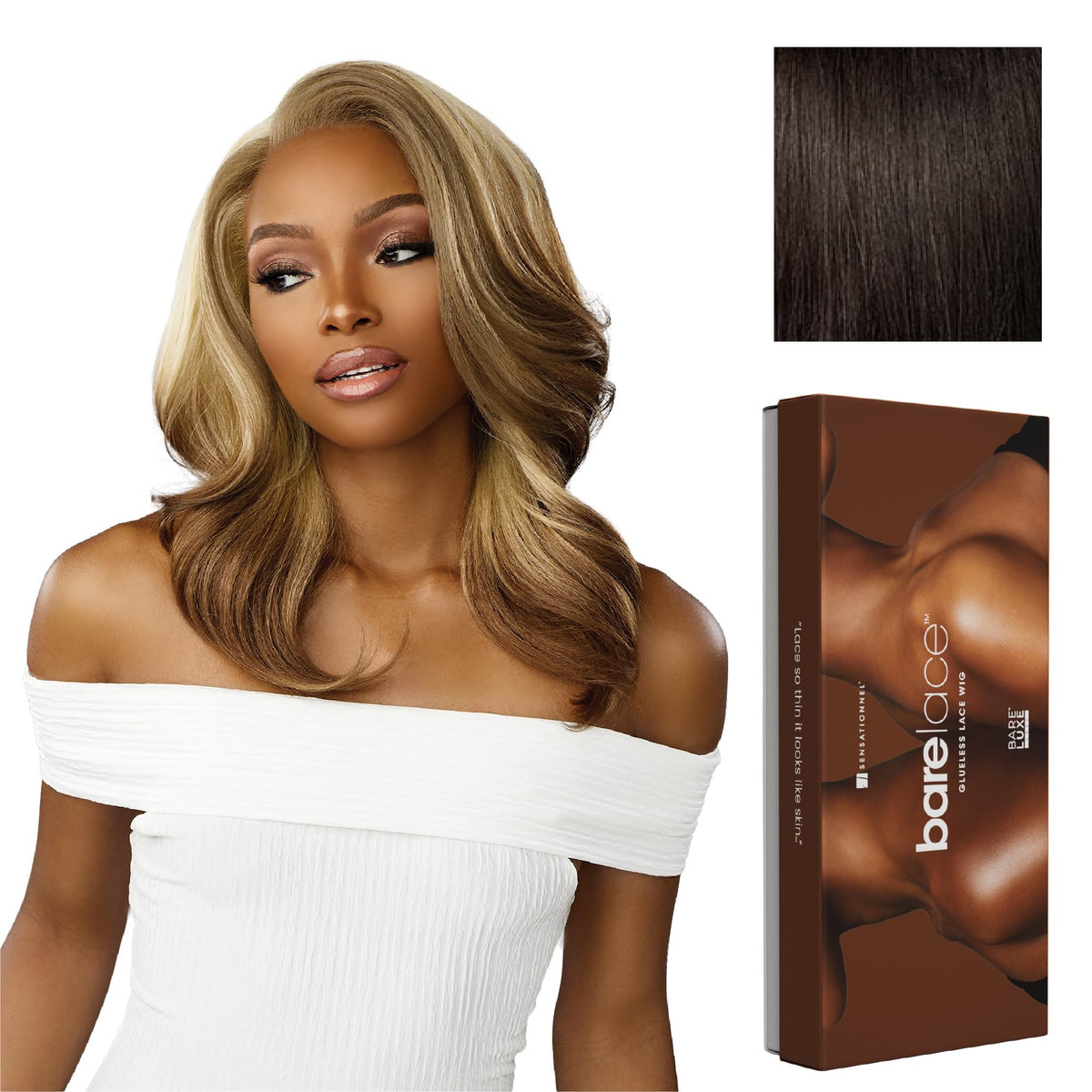 Sensationnel Bare Lace 13x6 Wig-Unit 14, 2 DARKBROWN