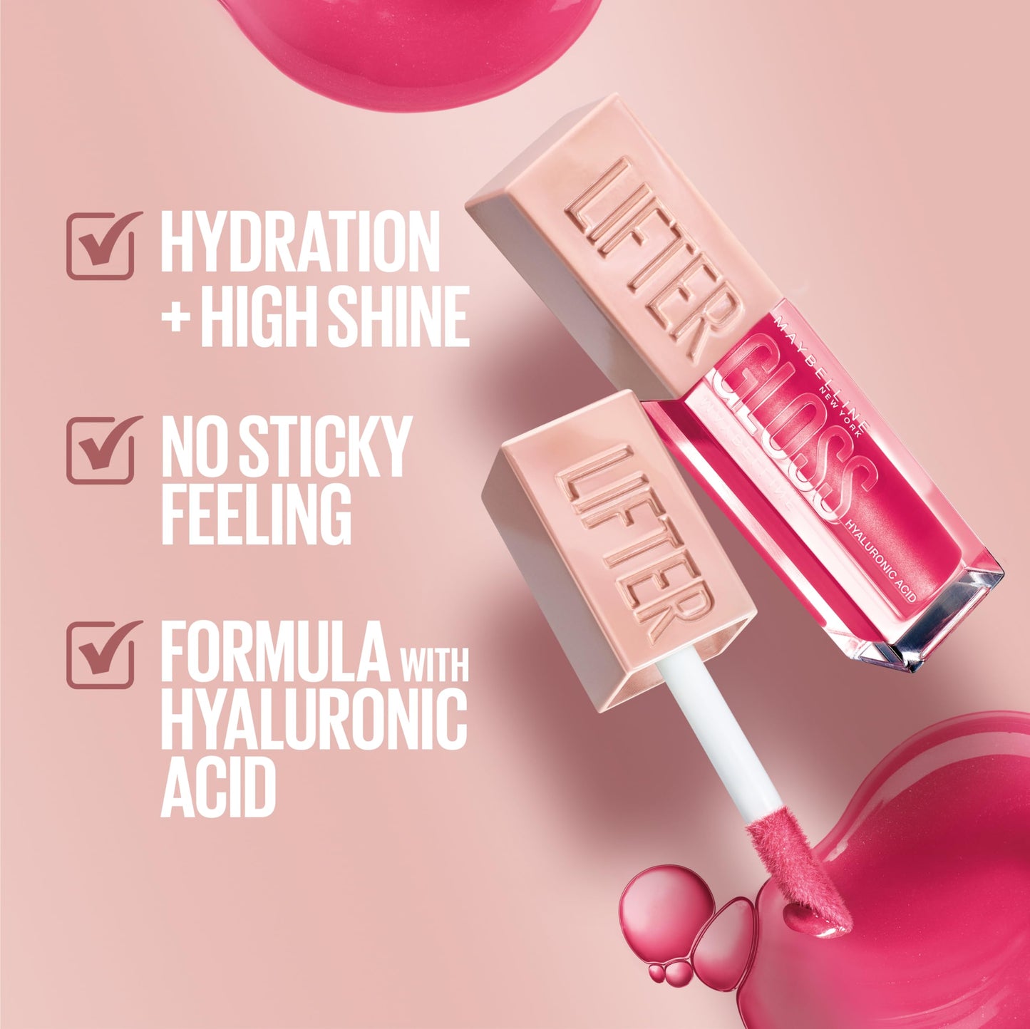 Maybelline Lifter Gloss, Hydrating Lip Gloss with Hyaluronic Acid, High Shine for Plumper Looking Lips, Stone, Rosey Neutral, 0.18 Ounce Beauty & Personal Care MAYBELLINE