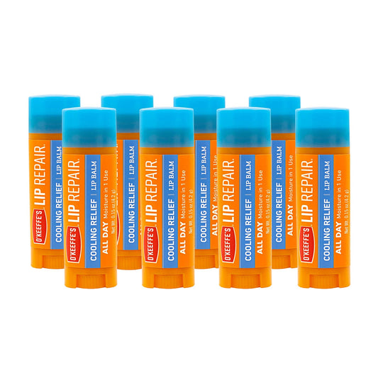 O'Keeffe's Cooling Relief Lip Repair Lip Balm for Dry, Cracked Lips, Stick, (Pack of 8) Beauty and Personal Care O'Keeffe's