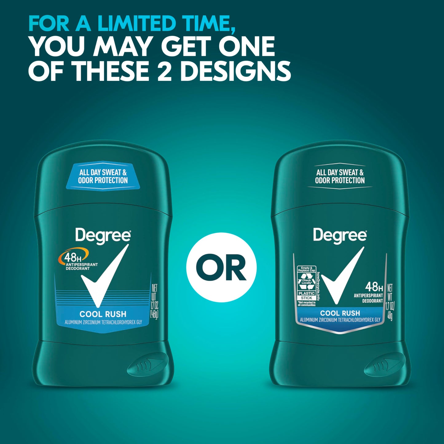Degree Men Original Protection Antiperspirant Deodorant Cool Rush Pack of 12 48-Hour Sweat & Odor Protection Antiperspirant For Men 1.7 oz Beauty and Personal Care Degree