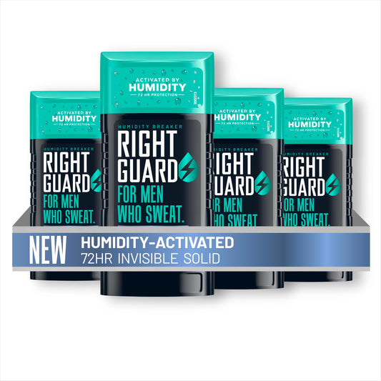 Right Guard Humidity Breaker Antiperspirant & Deodorant for Men, Cold Front Scent, 2.5oz (4 Pack) Invisible Solid, 72 Hour Sweat and Odor Control Beauty and Personal Care Right Guard