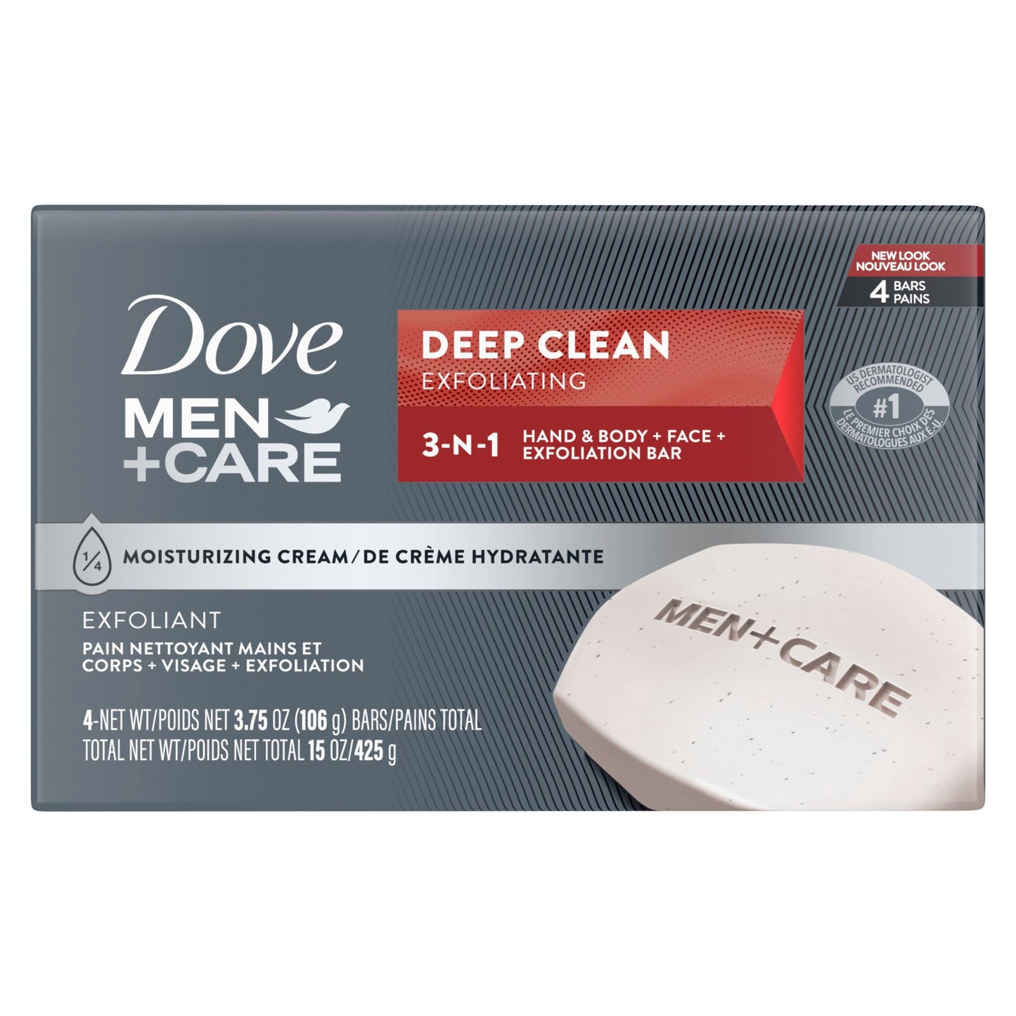 Dove Men+Care Men's Bar Soap Deep Clean 4 Bar More Moisturizing Than Bar Soap Effectively Washes Away Bacteria, Nourishes Your Skin 3.75 oz Beauty & Personal Care DOVE MEN + CARE