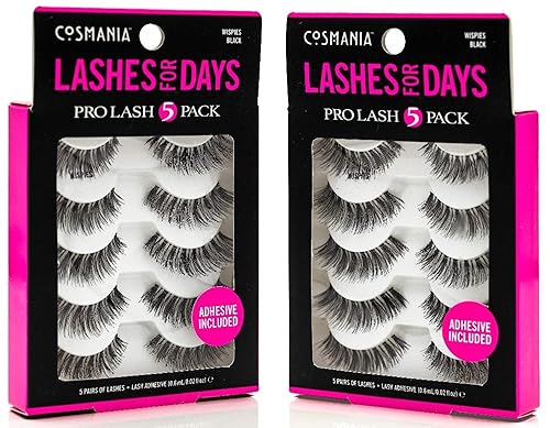 Cosmania Lashes for Days False Eyelashes (Wispies) - Easy to Apply, Gives Lashes Soft, Wispie Look | Noticeably Fuller Looking Lashes | Adhesive Beauty & Personal Care Cosmania