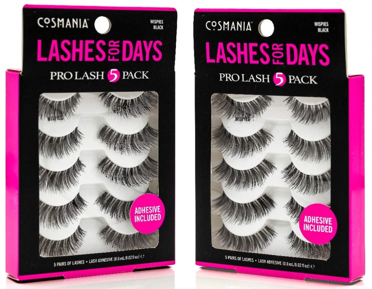 Cosmania Lashes for Days False Eyelashes (Wispies) - Easy to Apply, Gives Lashes Soft, Wispie Look | Noticeably Fuller Looking Lashes | Adhesive Beauty & Personal Care Cosmania