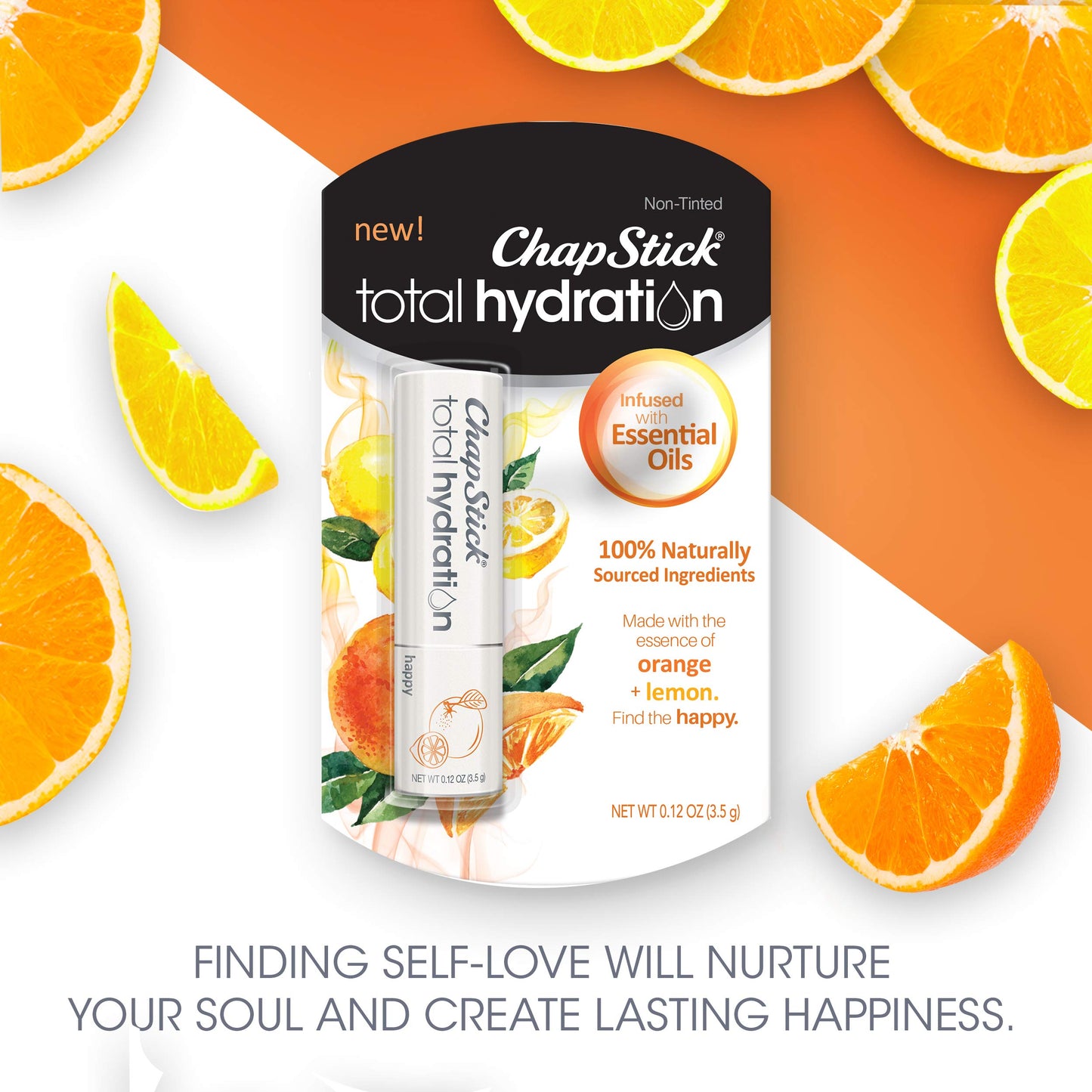 ChapStick Total Hydration Essential Oils Happy Orange And Lemon Lip Balm Tube, Lip Care - 0.12 Oz Beauty & Personal Care ChapStick