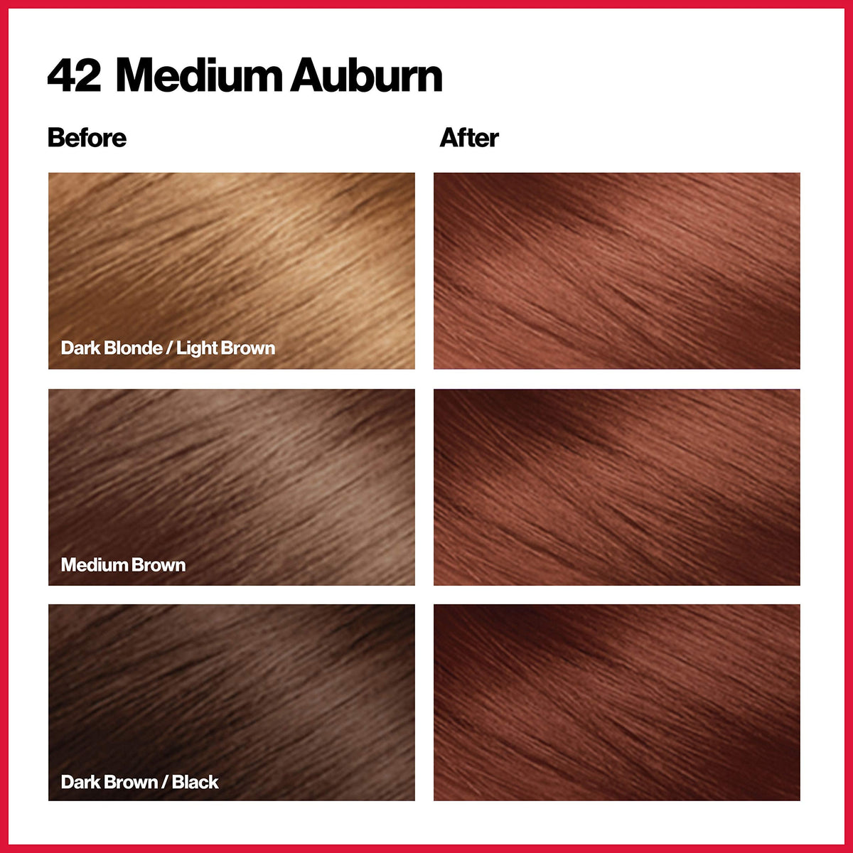 Revlon Permanent Hair Color, Permanent Hair Dye, Colorsilk with 100% Gray Coverage, Ammonia-Free, Keratin and Amino Acids, 42 Medium Auburn, 4.4 Oz Beauty & Personal Care REVLON