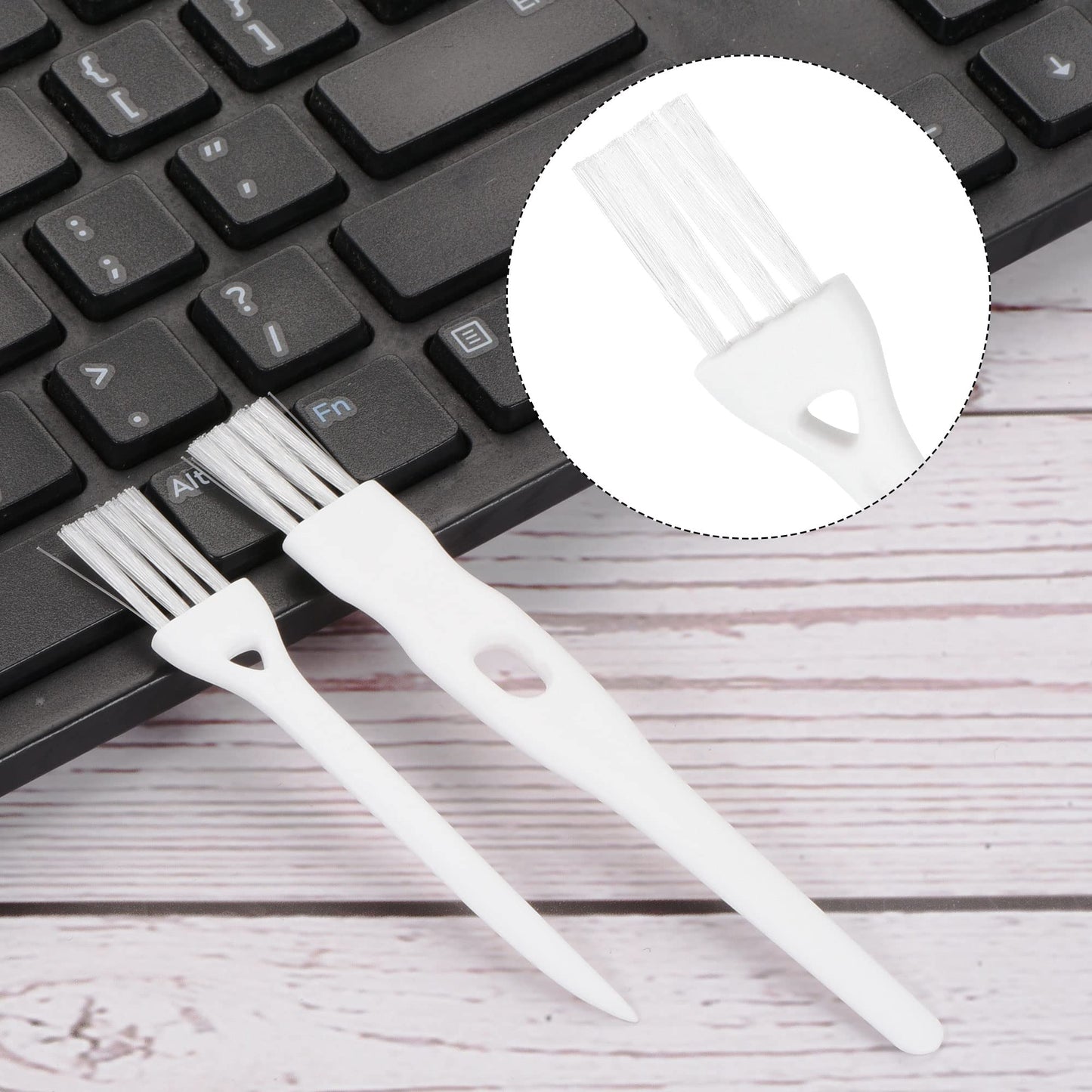 MECCANIXITY Shaver Cleaning Brush Tools with White Handle White Nylon Bristles 2 Sizes for Keyboard, Window Track, Vent Outlet, Home, Office, 8 Pack Beauty and Personal Care MECCANIXITY