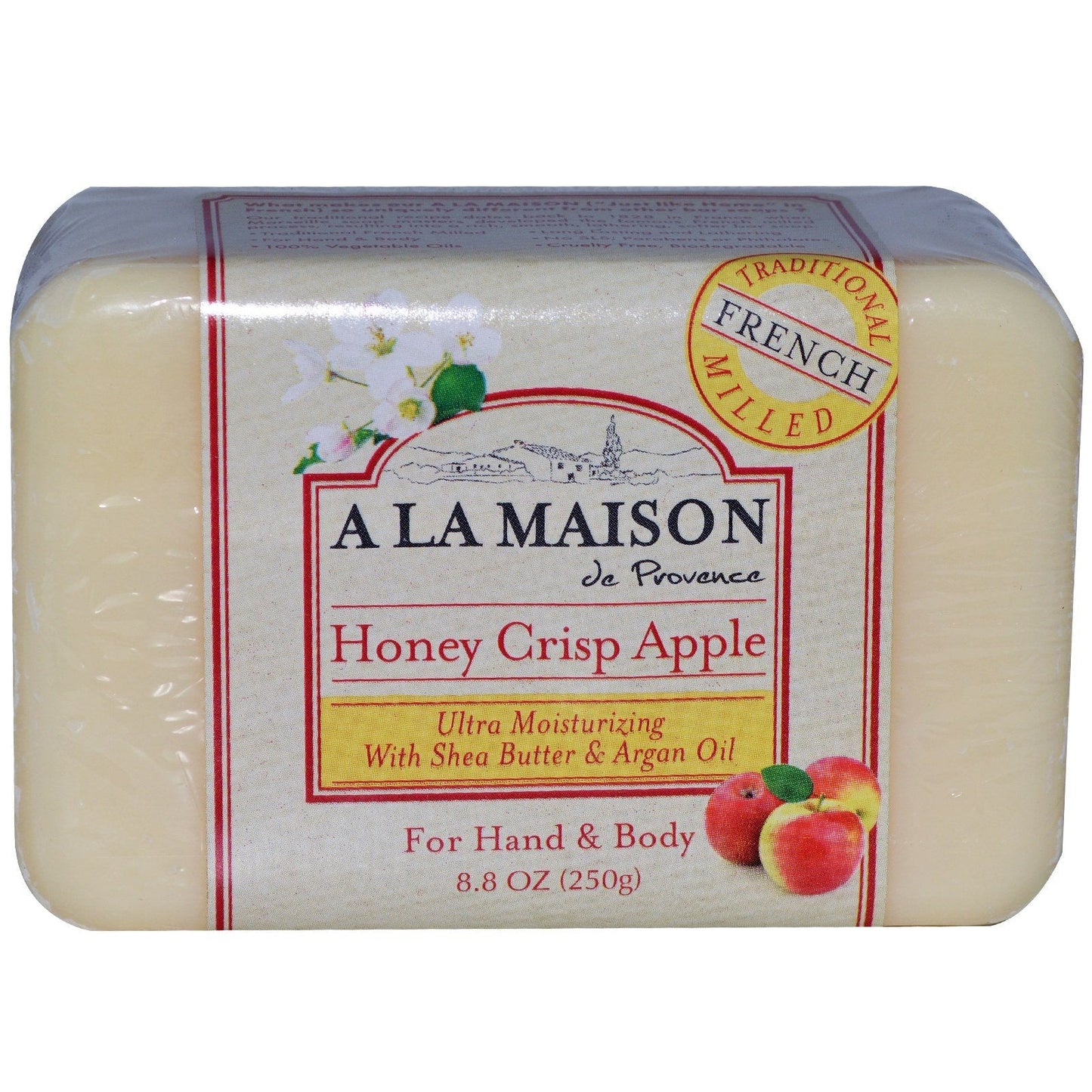 A La Maison Honeycrisp Apple Bar Soap - Triple French Milled Natural Moisturizing Hand Soap Bar (2 Bars of Soap, 8.8 oz) Beauty & Personal Care A La Maison de Provence