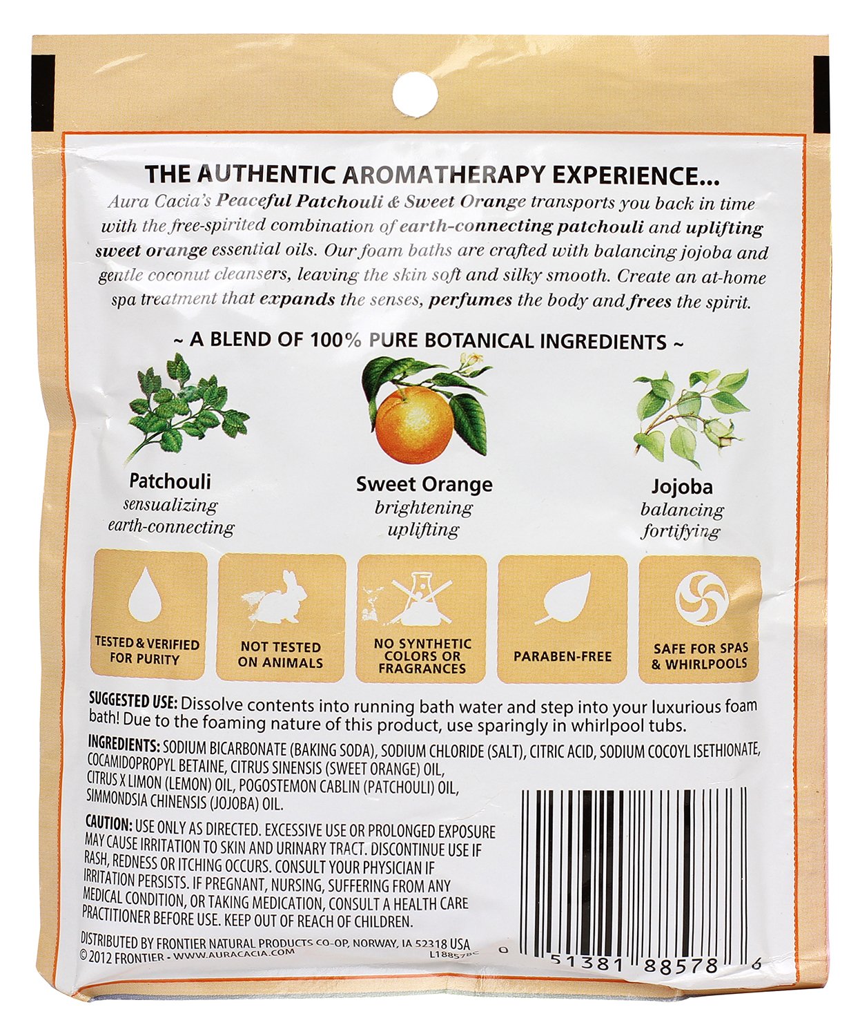 Aura Cacia Aromatherapy Foam Bath, Peaceful Patchouli and Sweet Orange, 2.5 ounce packet (Pack of 3) Beauty & Personal Care Aura Cacia