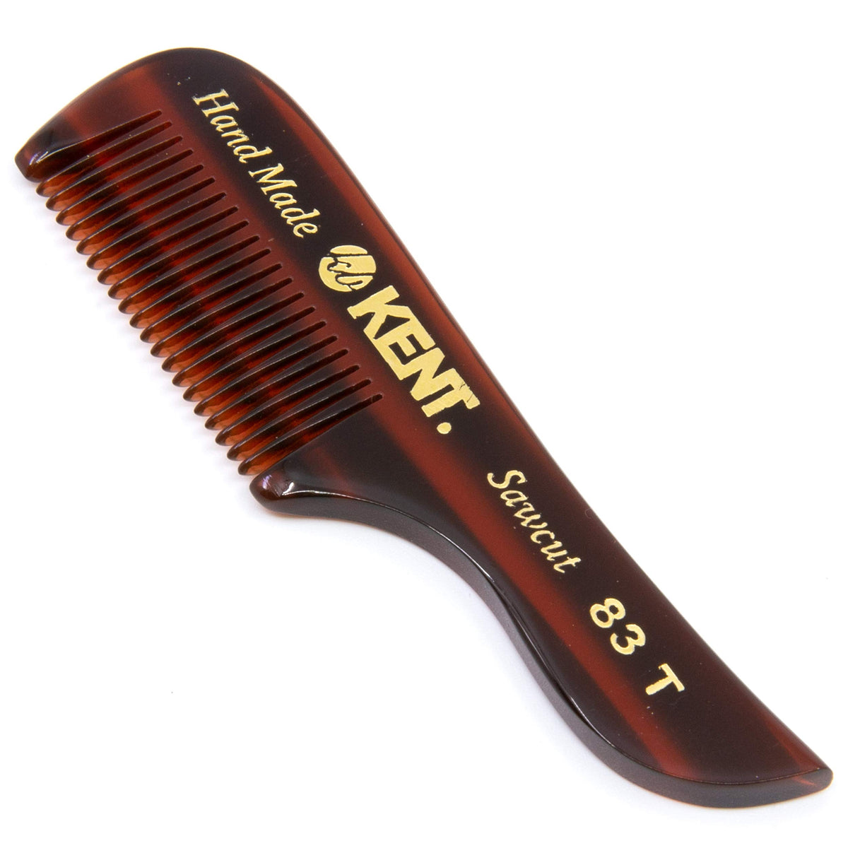 Kent 83T Small Gentleman's Beard and Mustache Pocket Comb, Fine Toothed Pocket Size for Facial Hair Grooming and Styling. Saw-cut of Quality Cellulose