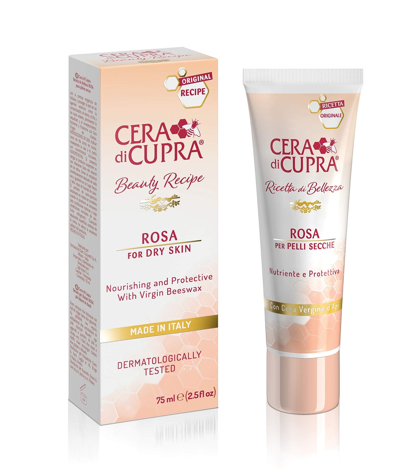 CERA DI CUPRA Rosa Face Cream Moisturizer for Dry Skin - Nourishing and Protective Formula with Virgin Beeswax (2.54 Fl Oz / 75 ml) Beauty & Personal Care CERA DI CUPRA