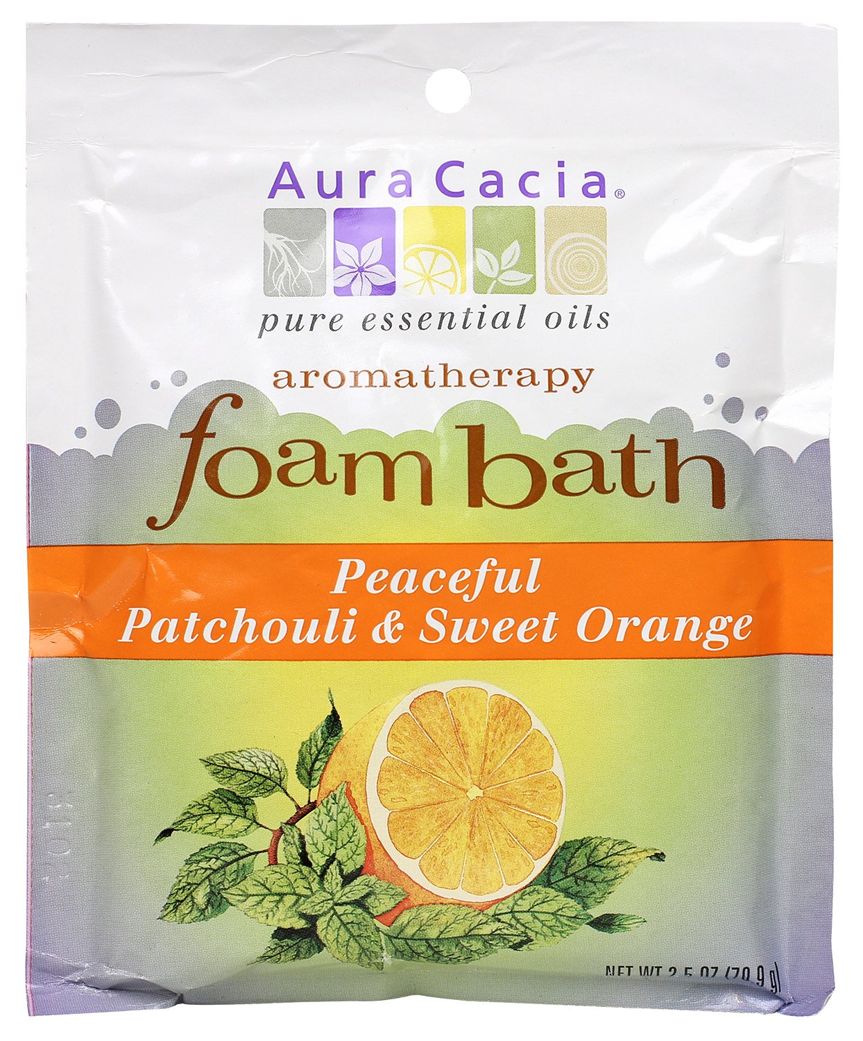 Aura Cacia Aromatherapy Foam Bath, Peaceful Patchouli and Sweet Orange, 2.5 ounce packet (Pack of 3) Beauty & Personal Care Aura Cacia