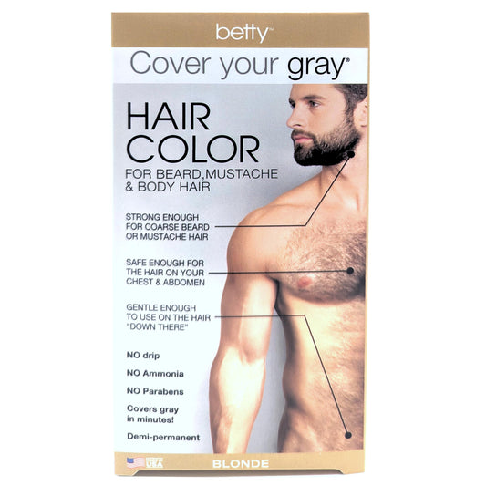 Betty Cover Your Gray Mens Hair Color for Beard, Mustache & Body Hair - Blonde Beauty & Personal Care Betty Beauty