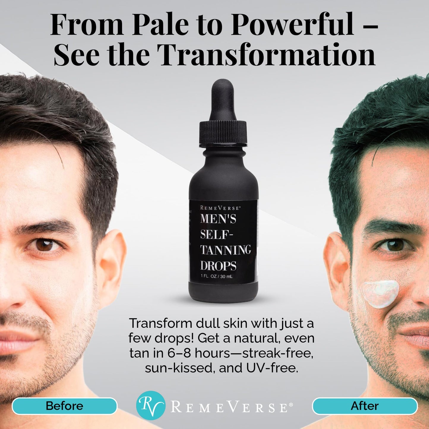 RemeVerse Men’s Self-Tanning Drops - Achieve Natural-Looking Even Skin Tone with Customizable Sunless Tanner for Men - Post-Shave Skin Protection Beauty & Personal Care RemeVerse