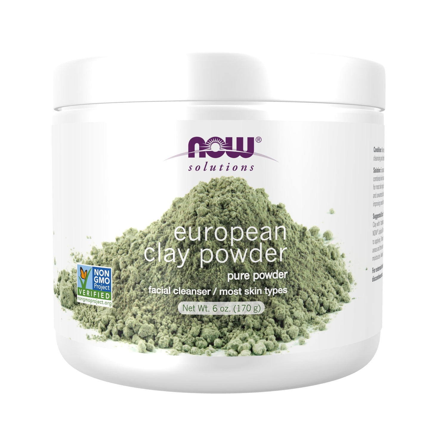 NOW Solutions, European Clay Powder, Pure Powder for a Detox Facial Cleansing Mask, 6-Ounce Beauty & Personal Care NOW Foods