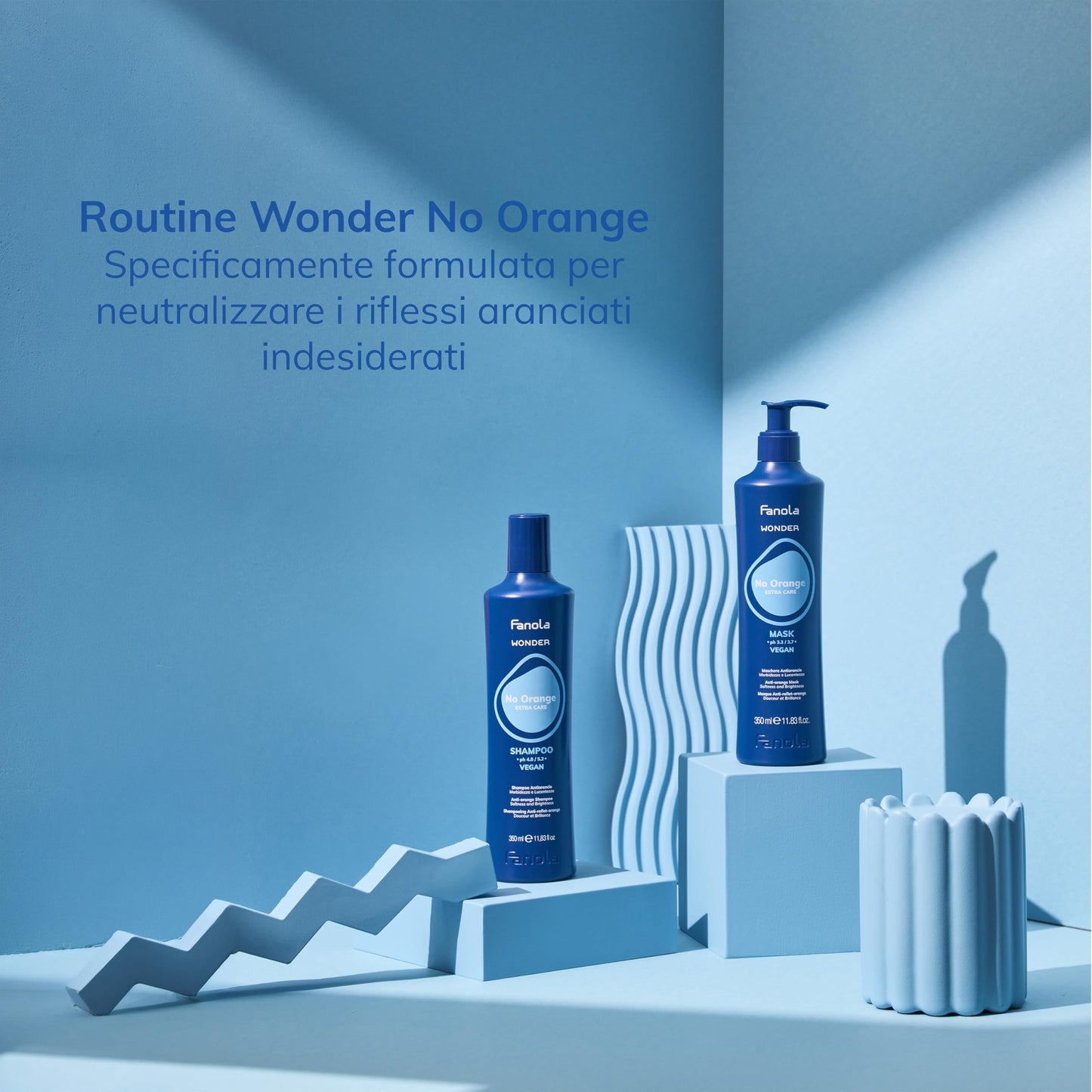 Fanola Wonder Blue Shampoo for Brunettes - Toning Hair Color Shampoo for Light Brown to Platinum Strands - Neutralizes Orange & Brassy Tones - Vegan Beauty and Personal Care Fanola