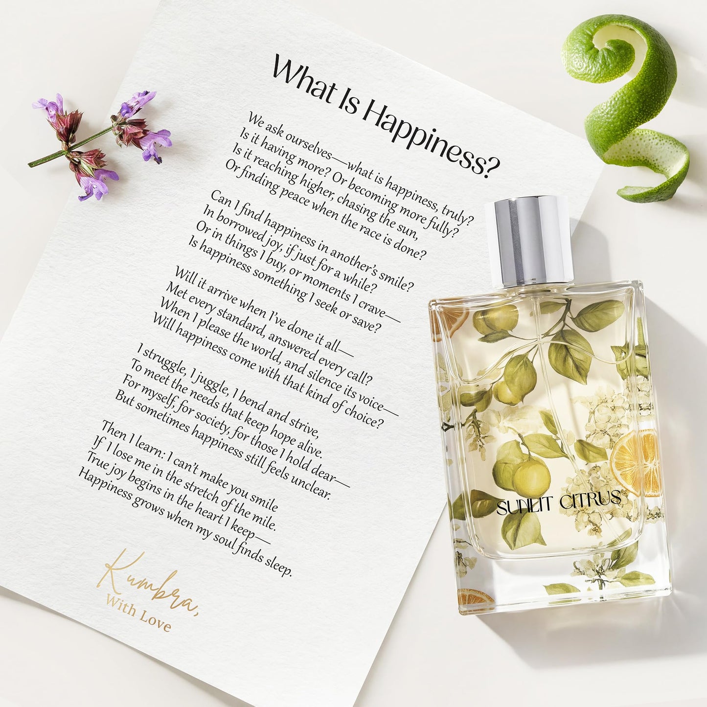 Kumbra With Love Sunlit Citrus Eau de Parfum 100ML - Citrus Perfume for Unisex - Long-Lasting Scent with Grapefruit, Sage & Sea Salt - Vegan Beauty & Personal Care Kumbra With Love